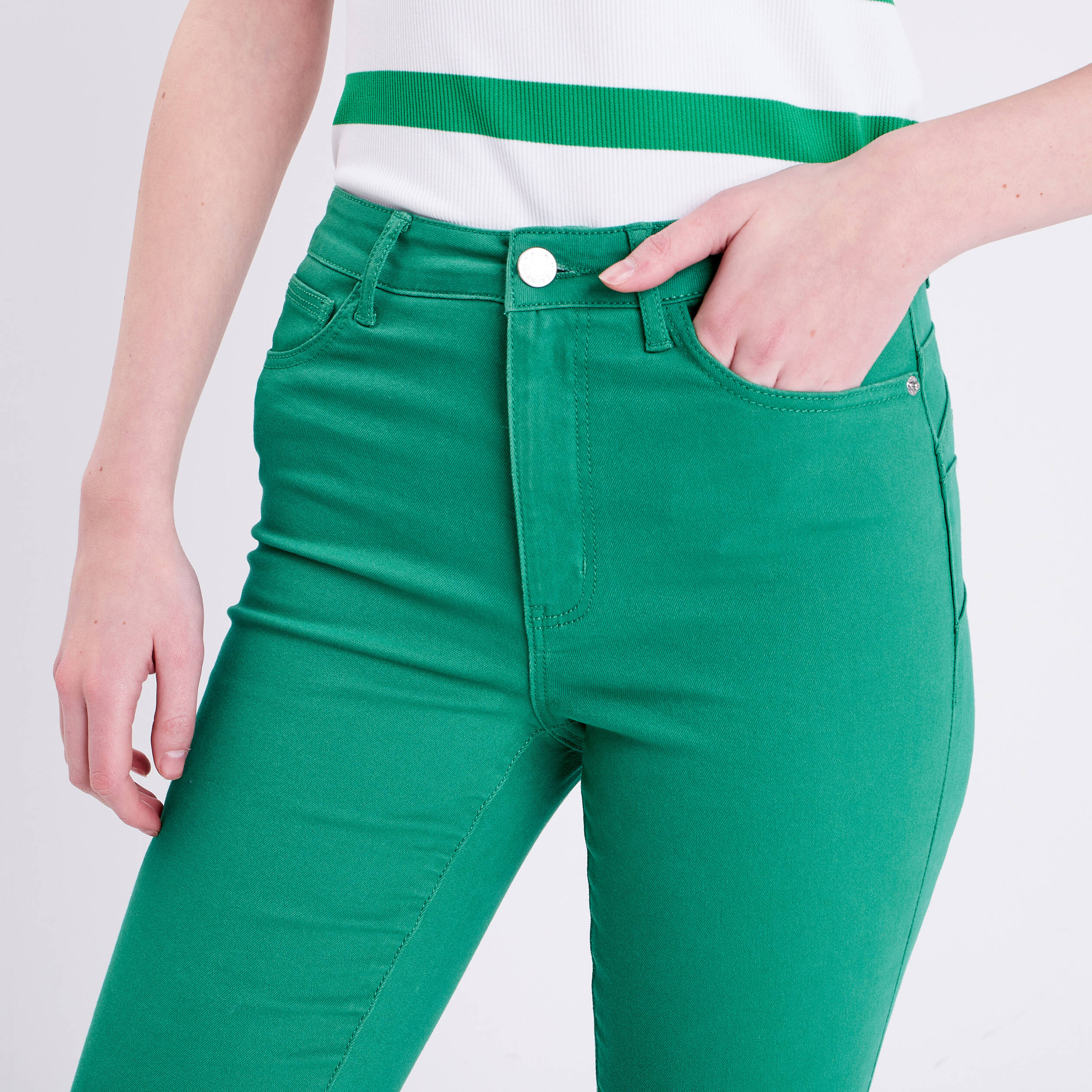 Jean skinny on sale vert