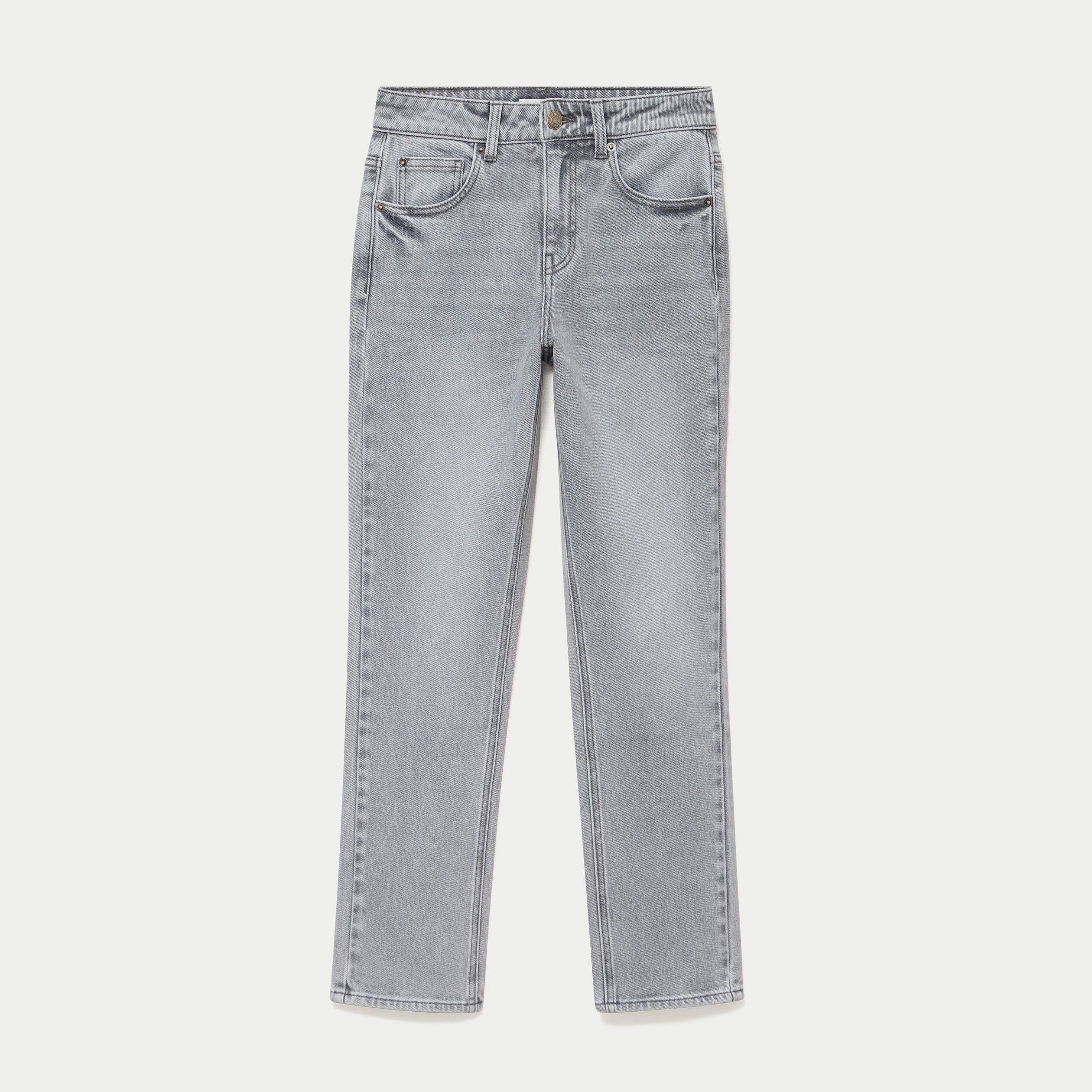Jean taille standard denim gris femme