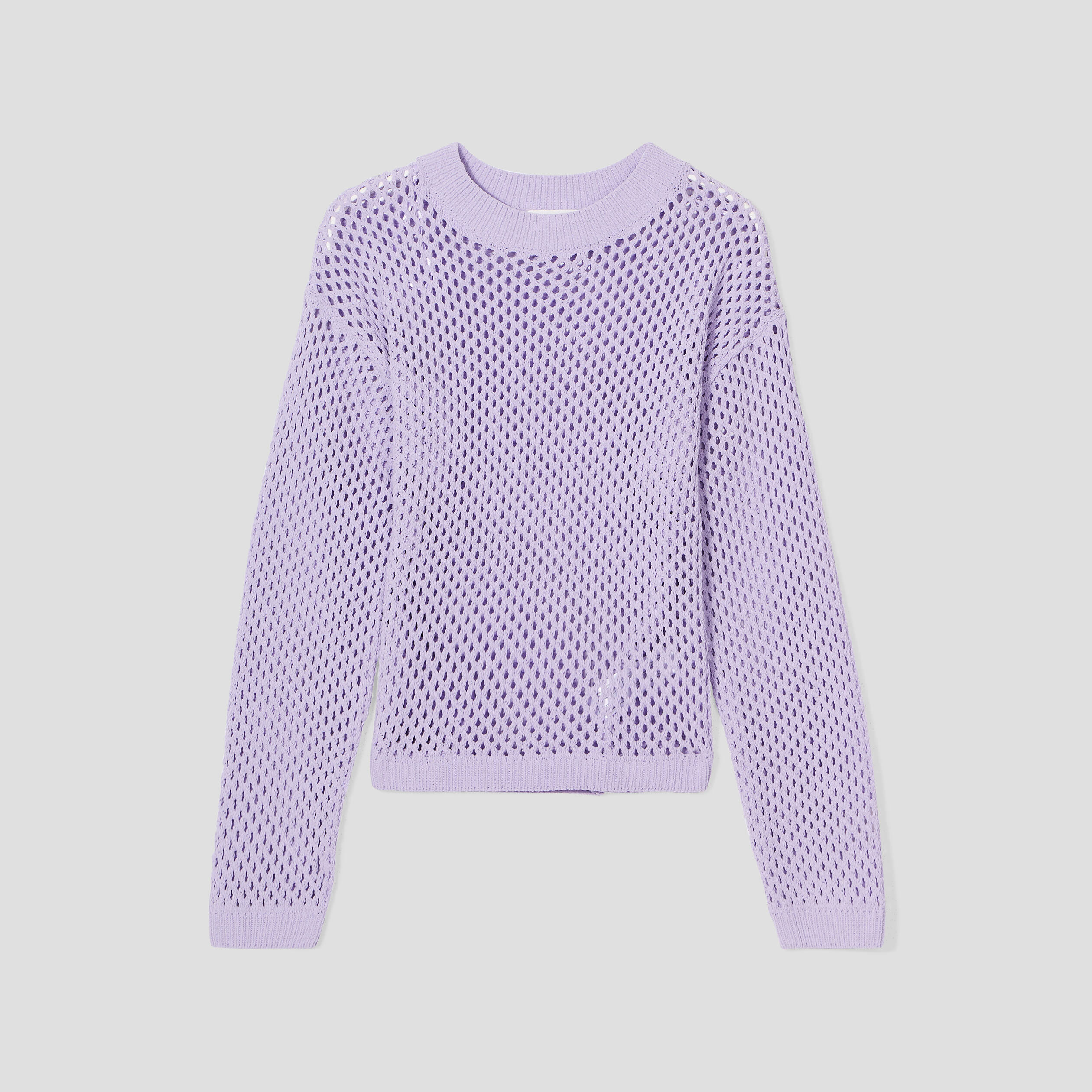 pull ajoure col rond parme femme Pull ajouré col rond parme femme