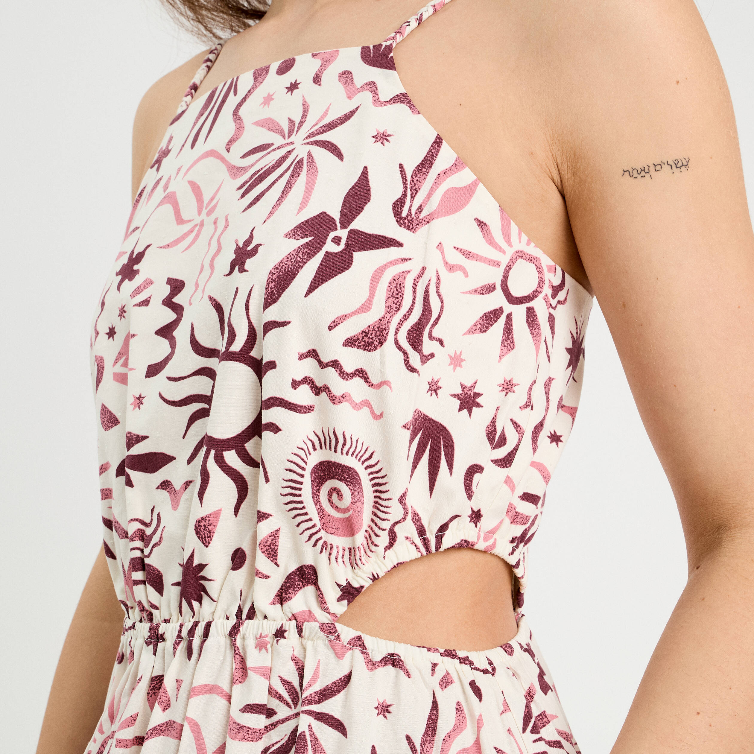 robe longue evasee ouvertures rose femme Robe longue évasée ouvertures rose femme