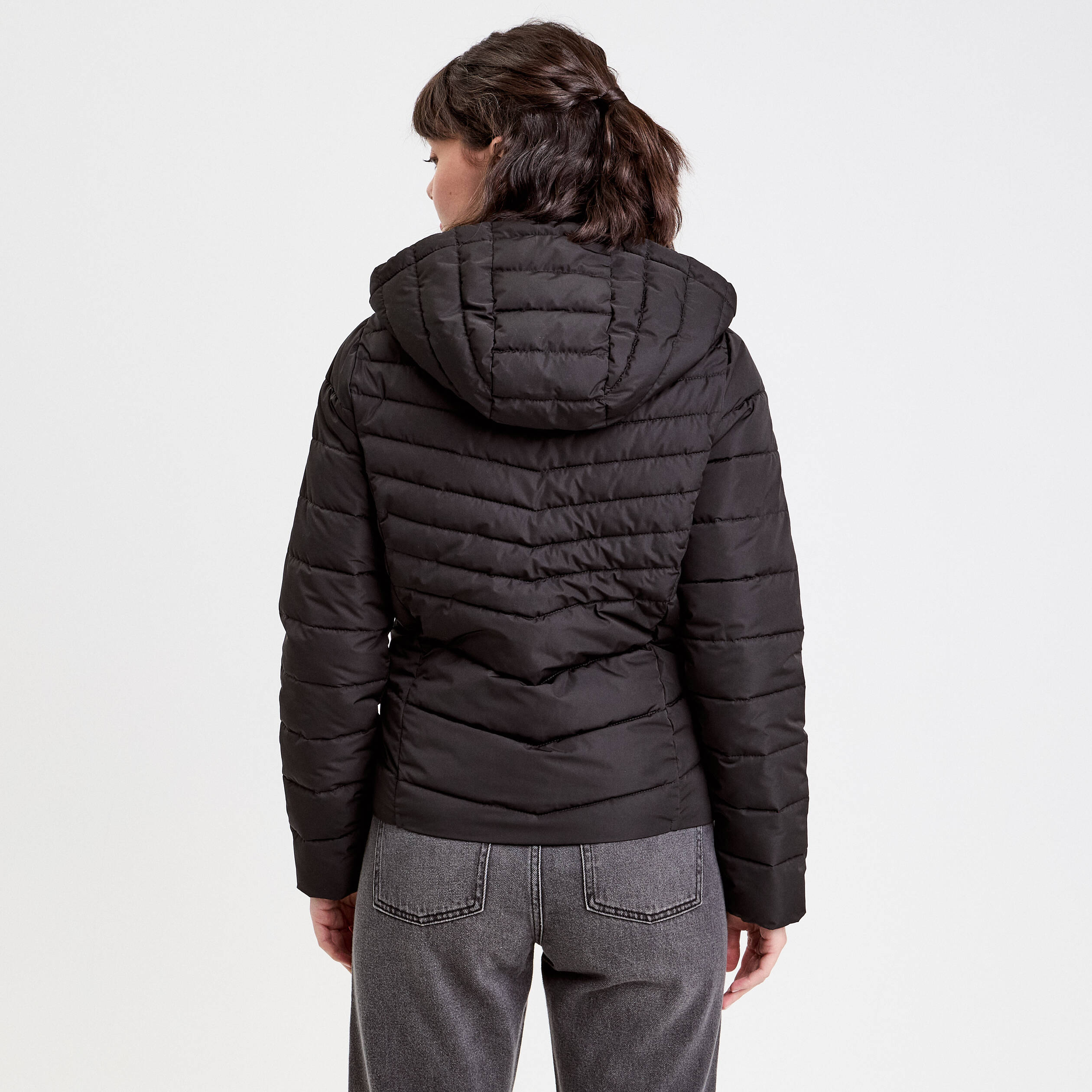 Doudoune ajust&eacute;e &agrave; capuche noir femme