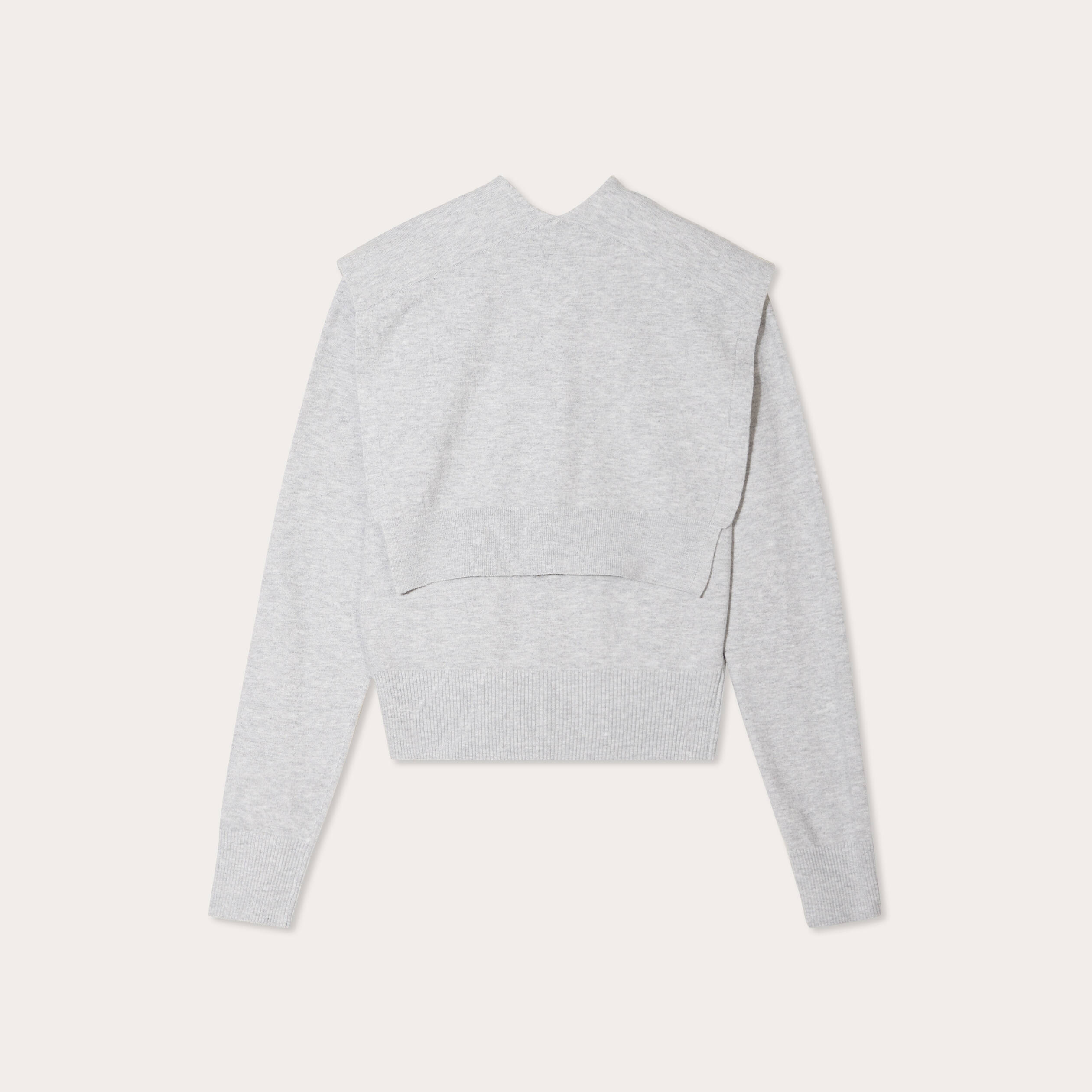 Pull effet 2-en-1 gris fonc&eacute; femme