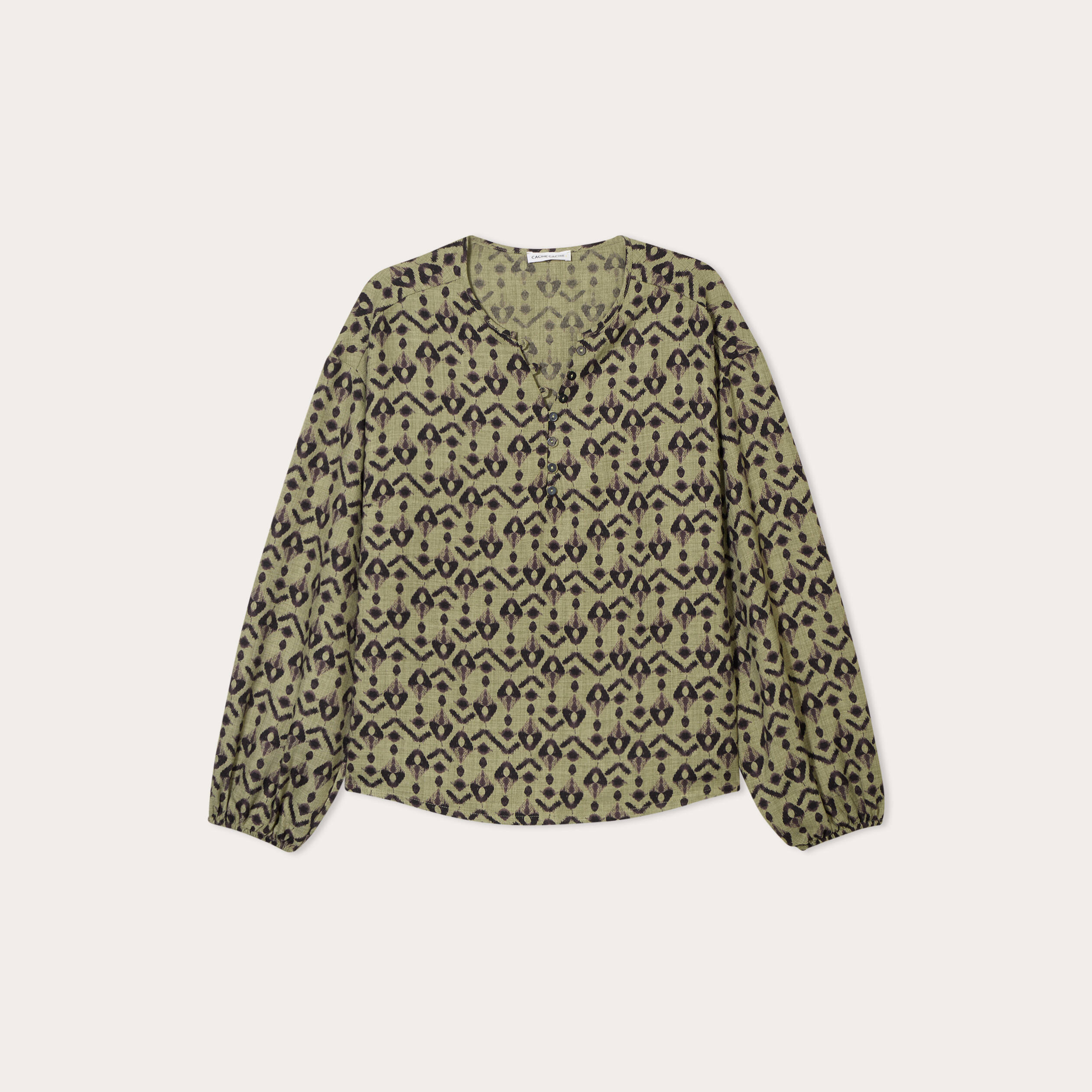 Blouse manches longues vert femme
