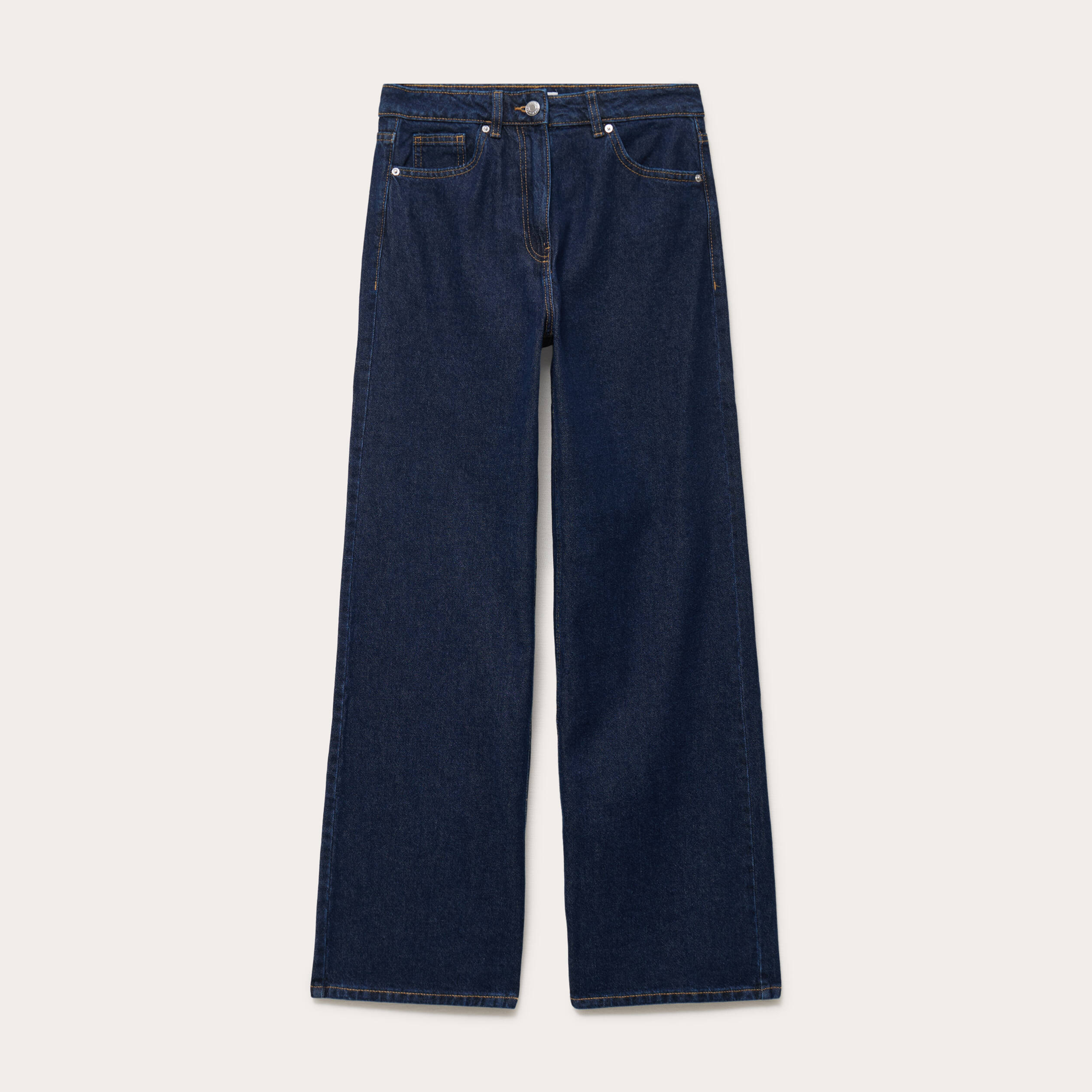 Jeans wide leg taille haute denim blue black femme
