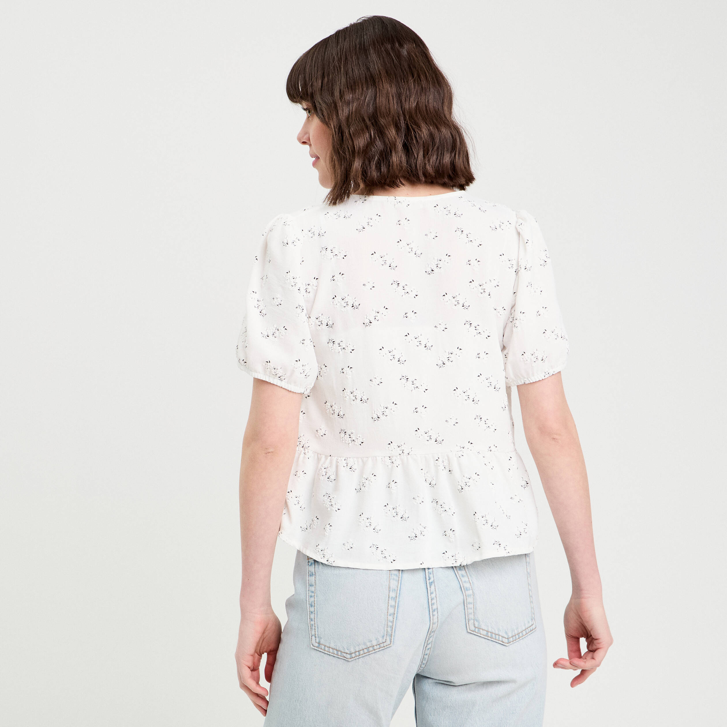 Blouse noeuds devant blanc femme