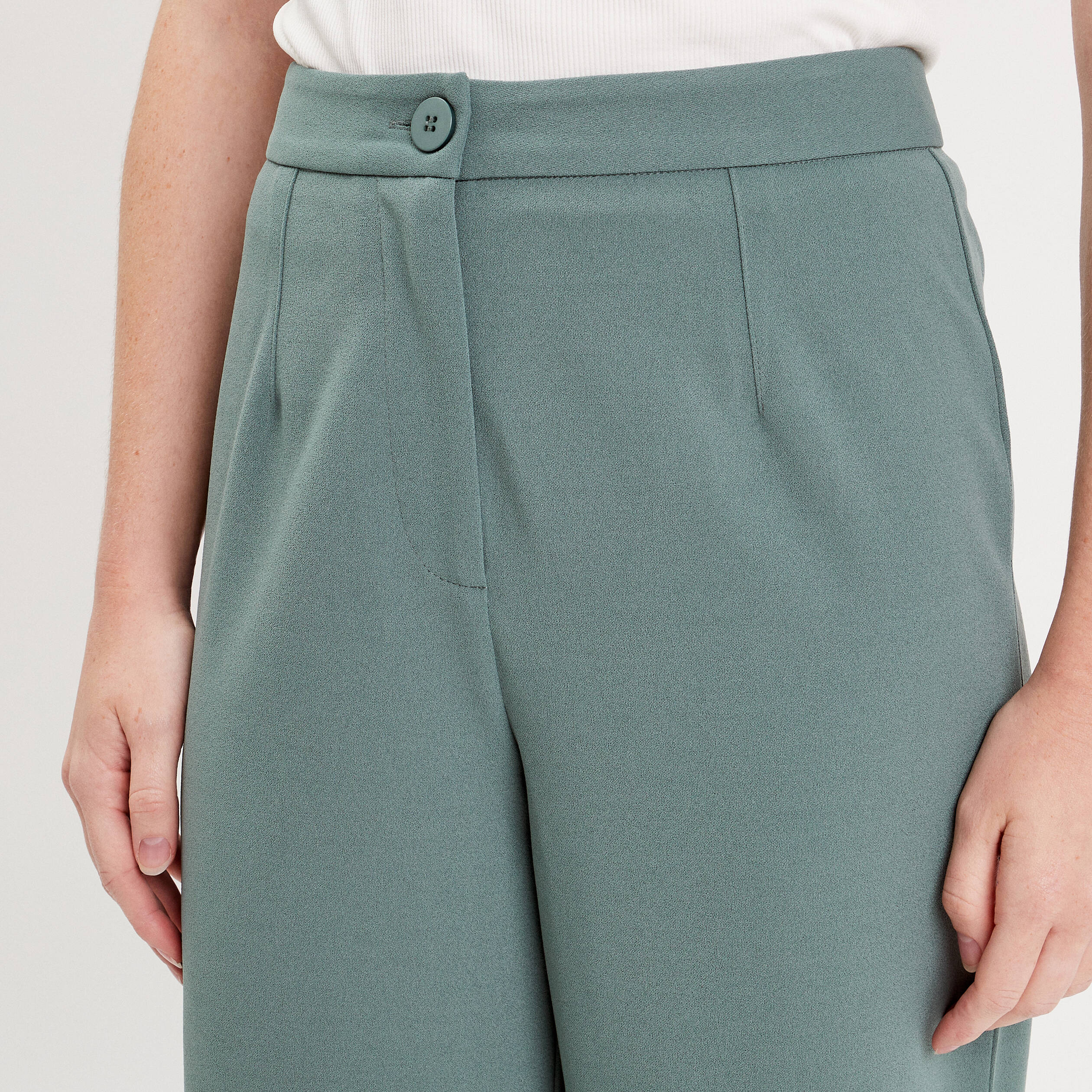 pantalon large vert fonce femme Pantalon large vert foncé femme