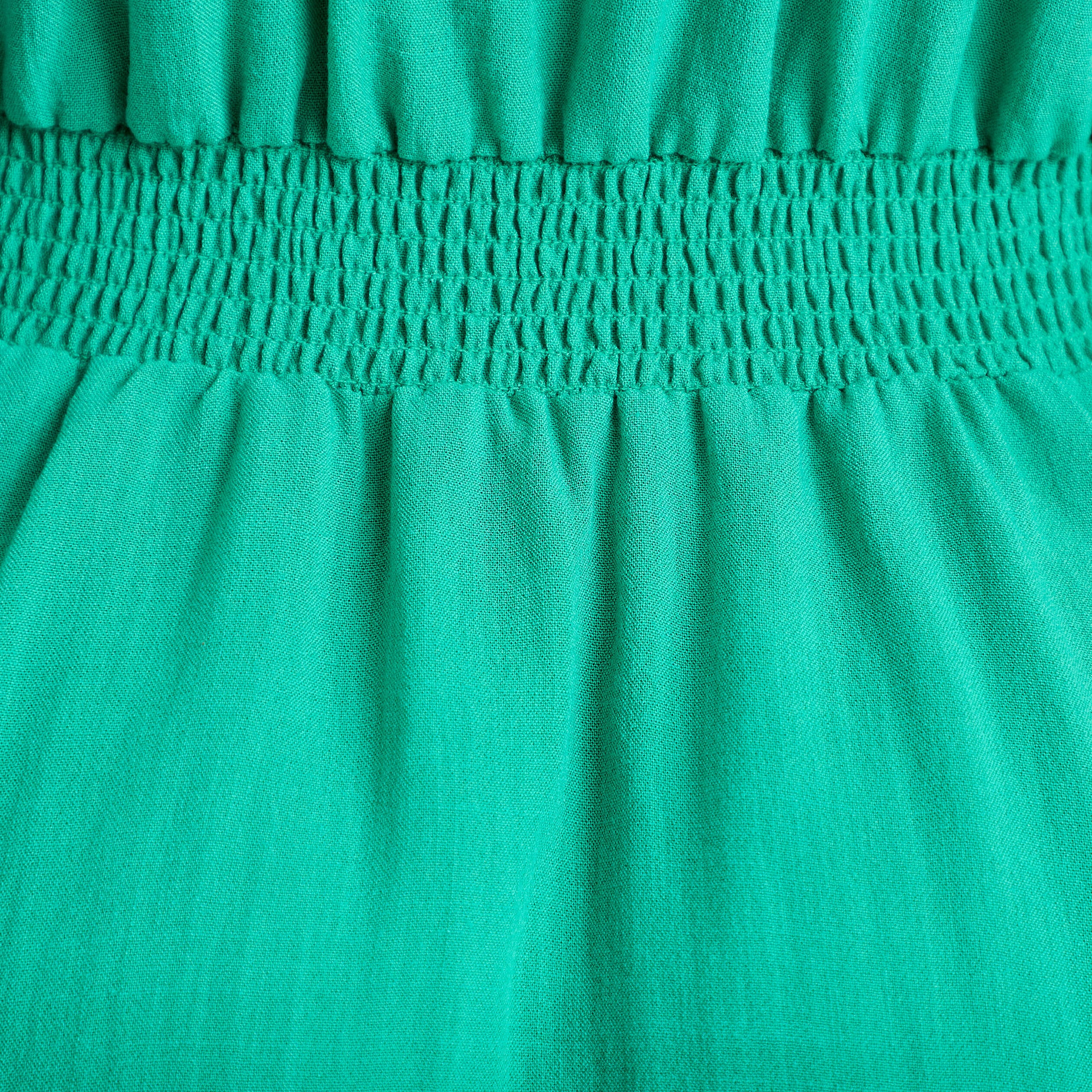 Robe &eacute;vas&eacute;e 3/4 col v bretelles vert femme
