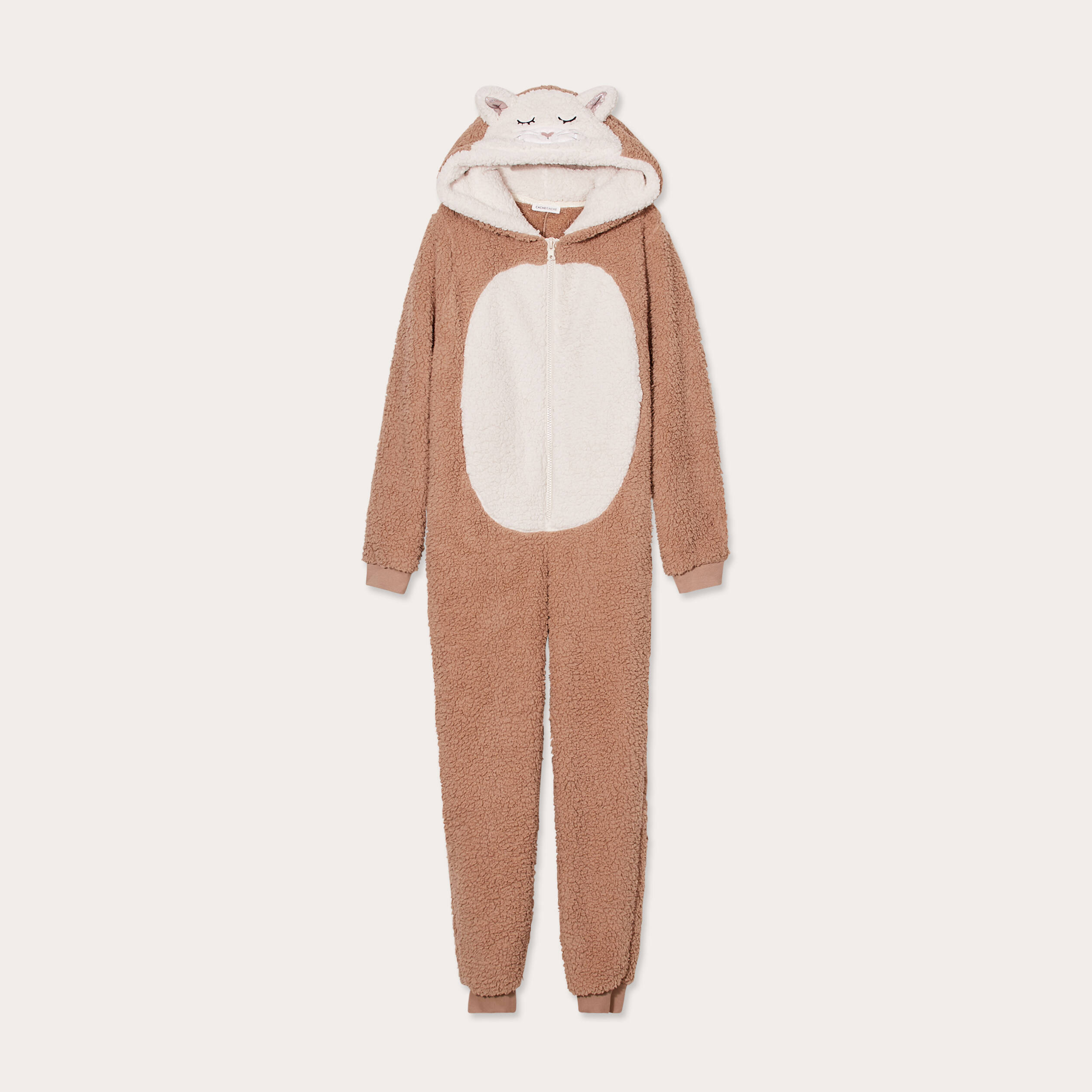 Combinaison pyjama capuche sable femme