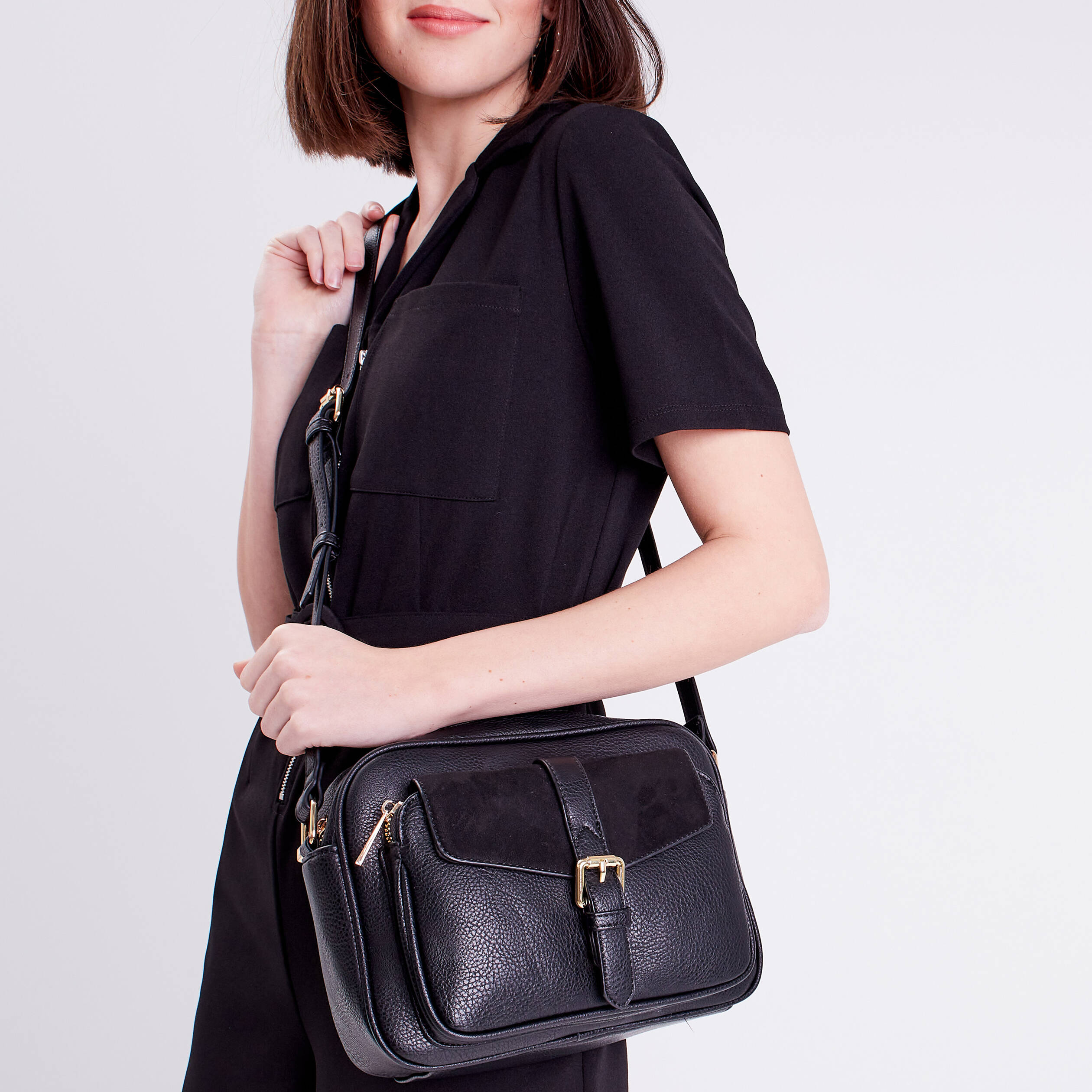 Sac rectangulaire noir femme Vibs