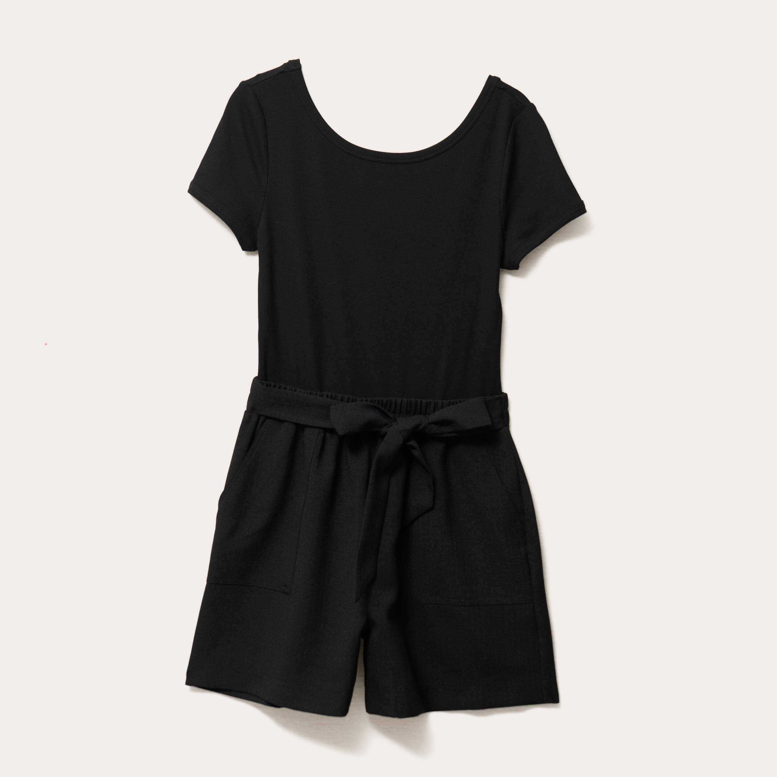 Combishort ceintur&eacute;e noir femme