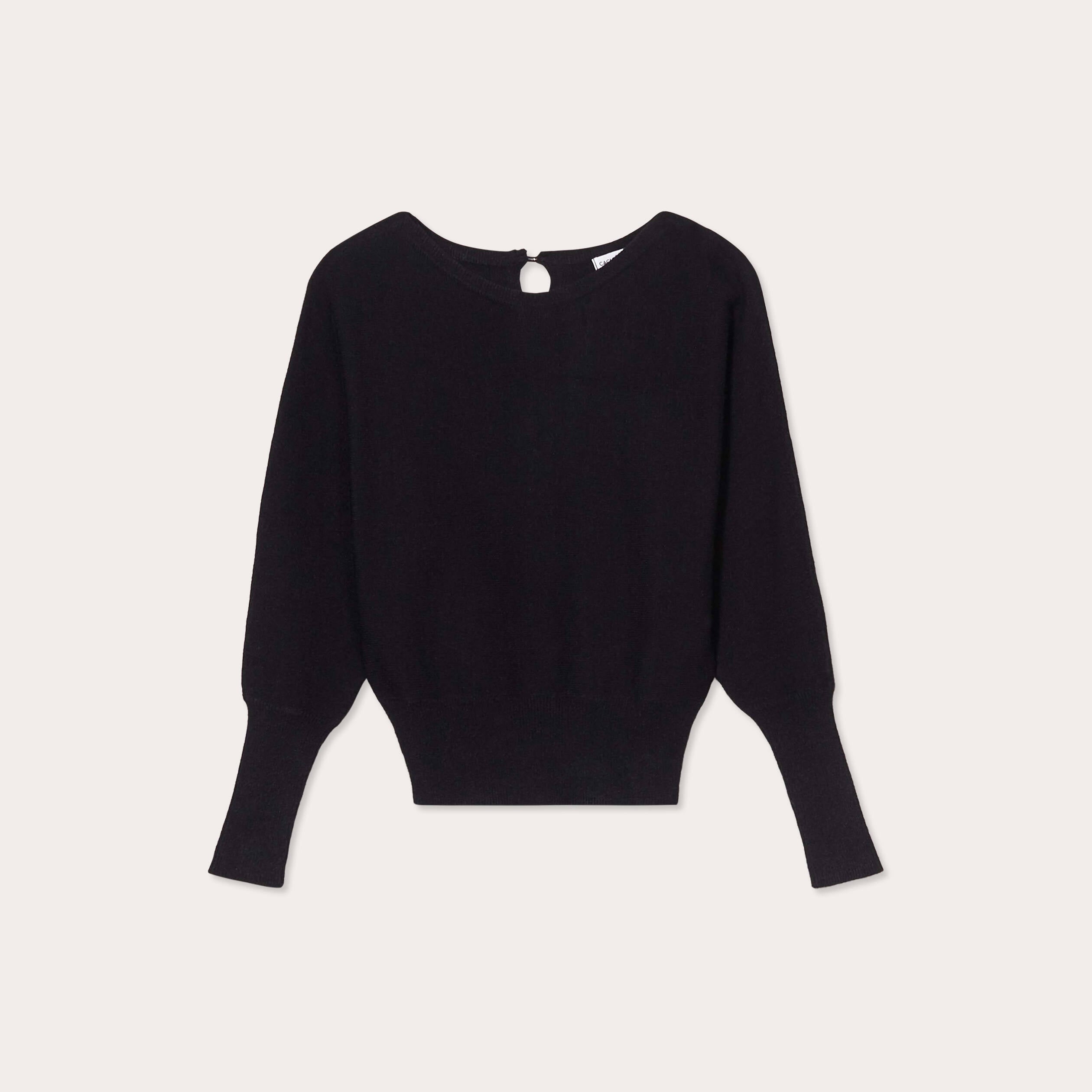 Pull manches chauves-souris noir femme