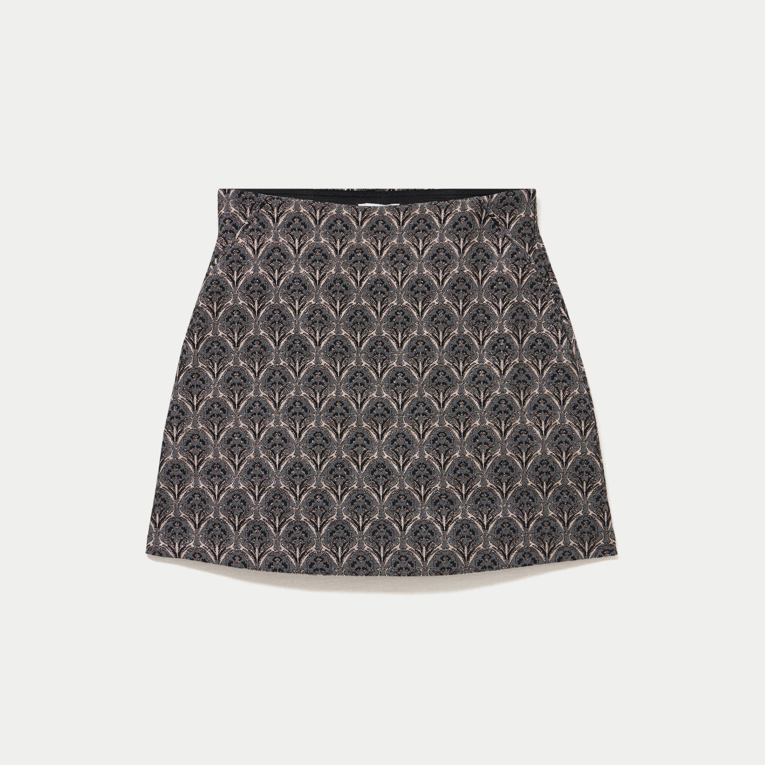 Jupe-short trap&egrave;ze courte stretch gris femme