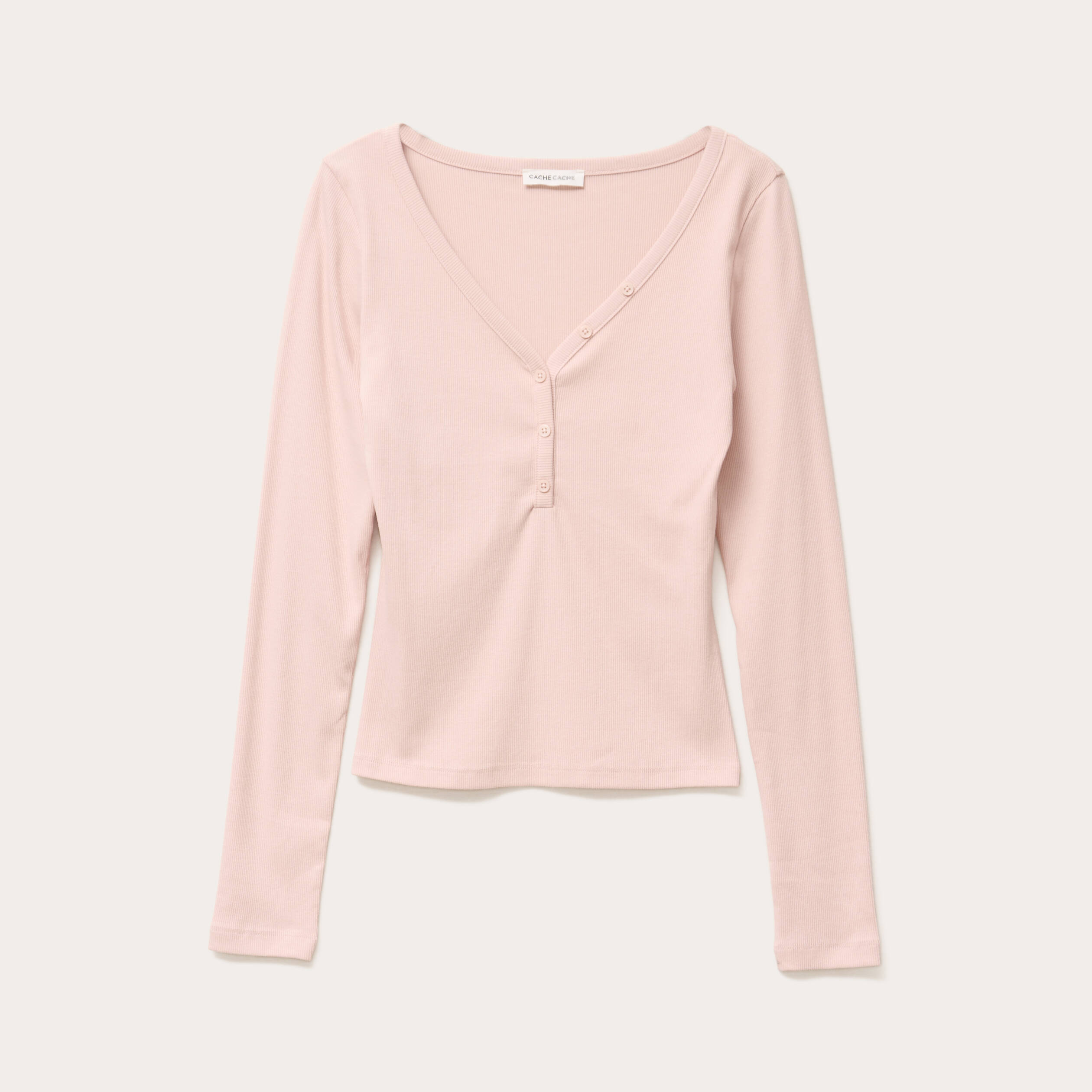 T-shirt manches longues vieux rose femme Vibs