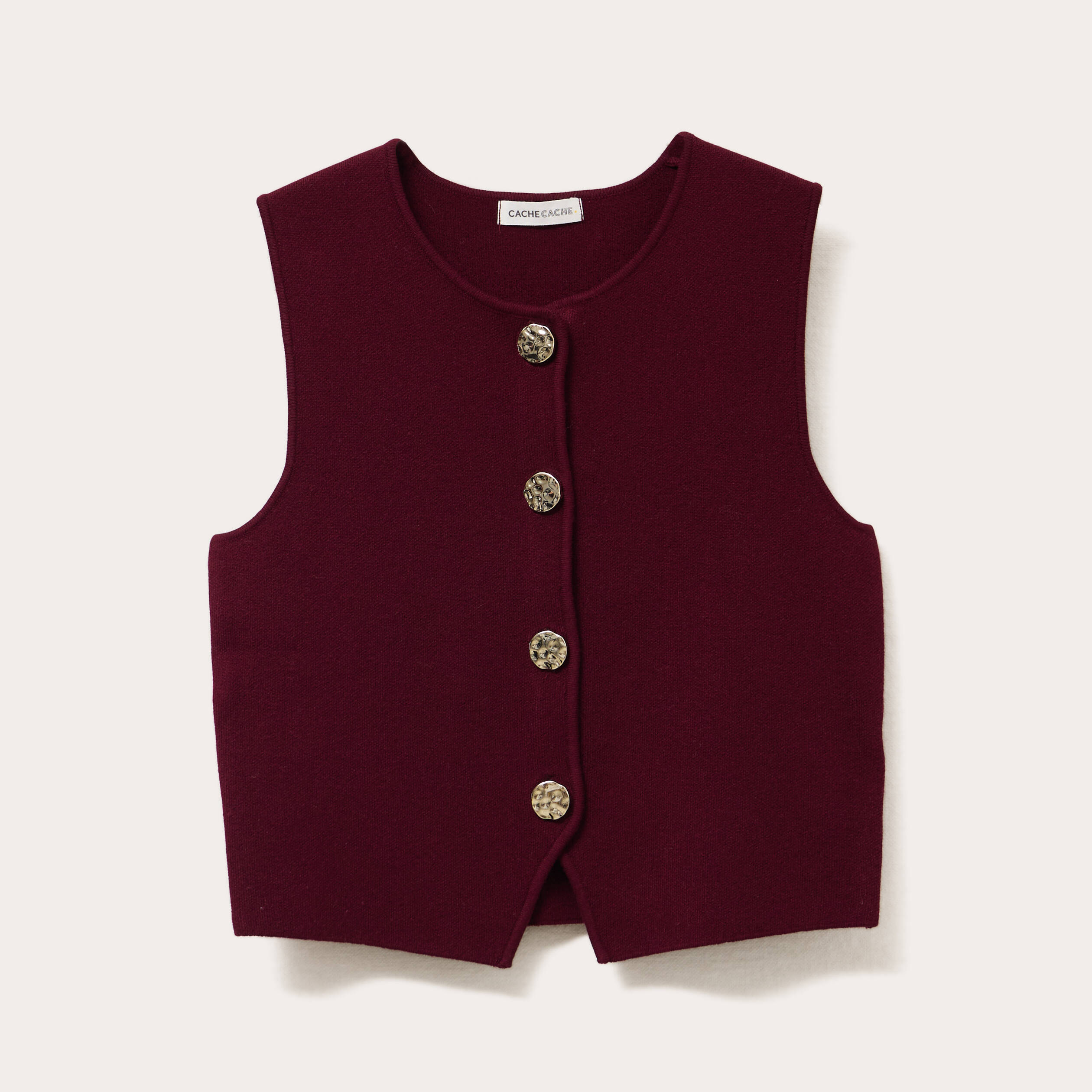 gilet sans manches cropped violet fonce femme Gilet sans manches cropped violet foncé femme