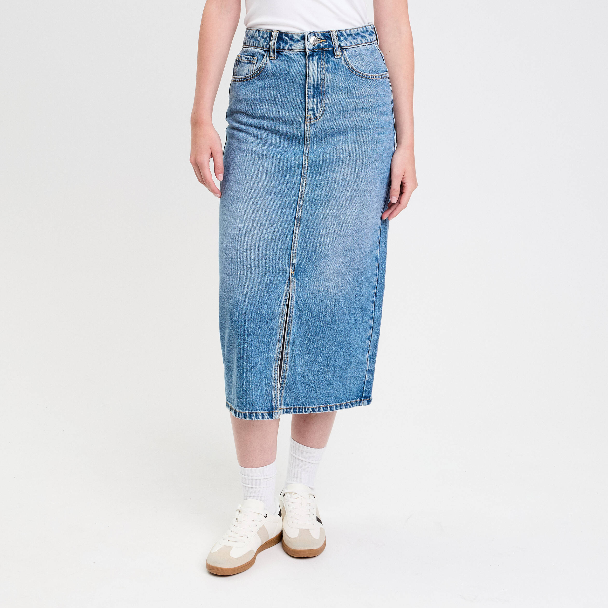 Jupe crayon taille standard denim double stone femme