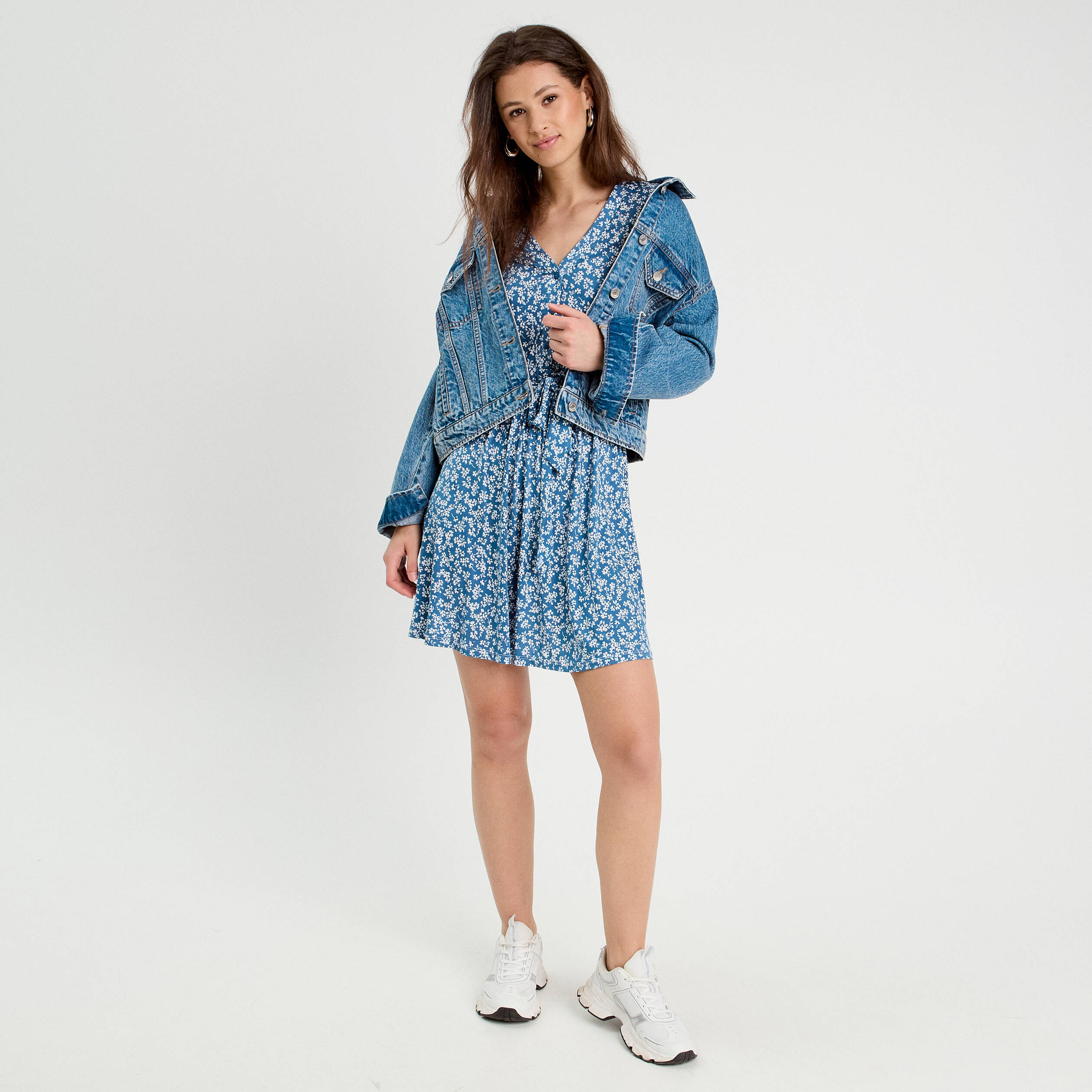 Robe &eacute;vas&eacute;e boutonn&eacute;e bleu clair femme
