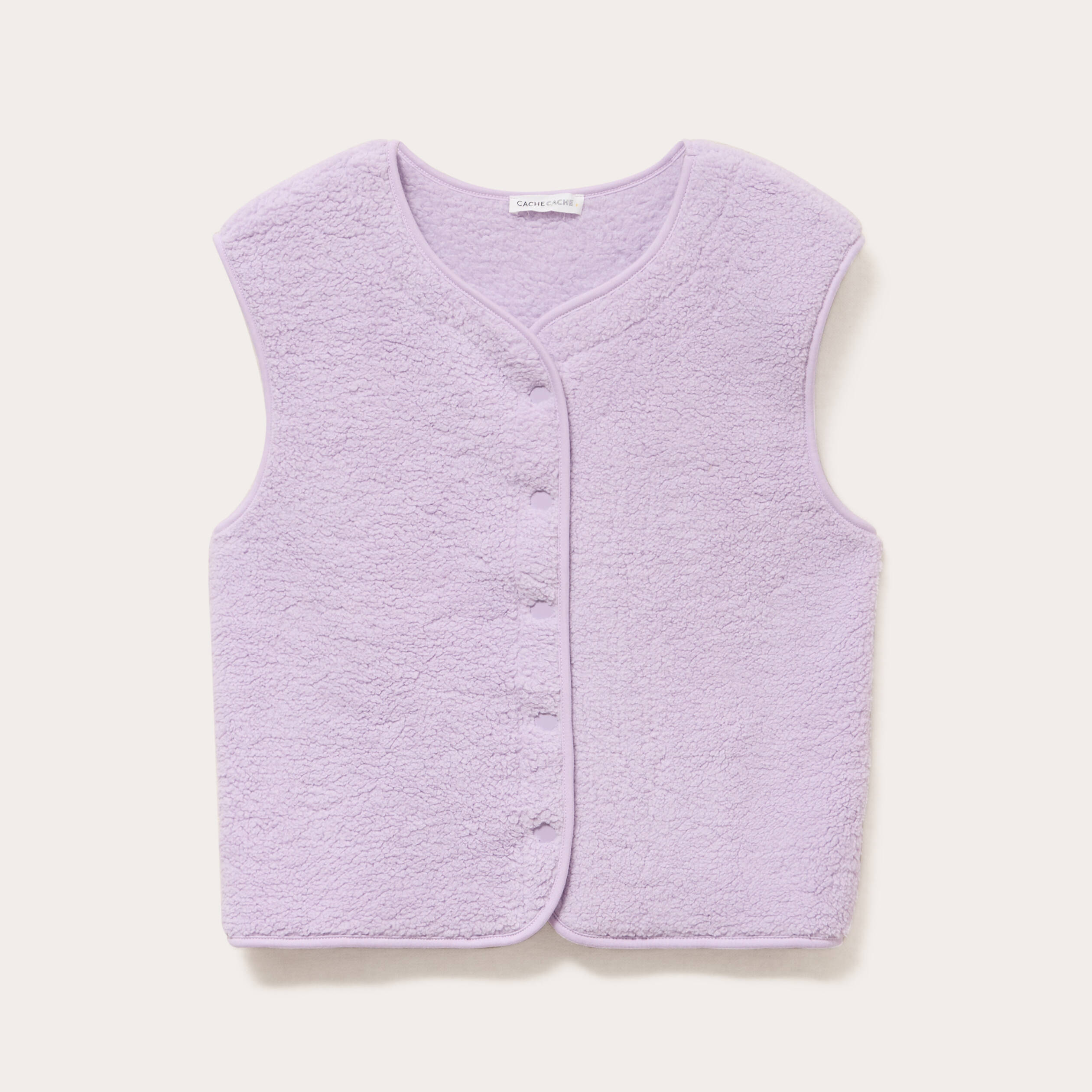 Gilet sans manches effet polaire parme femme
