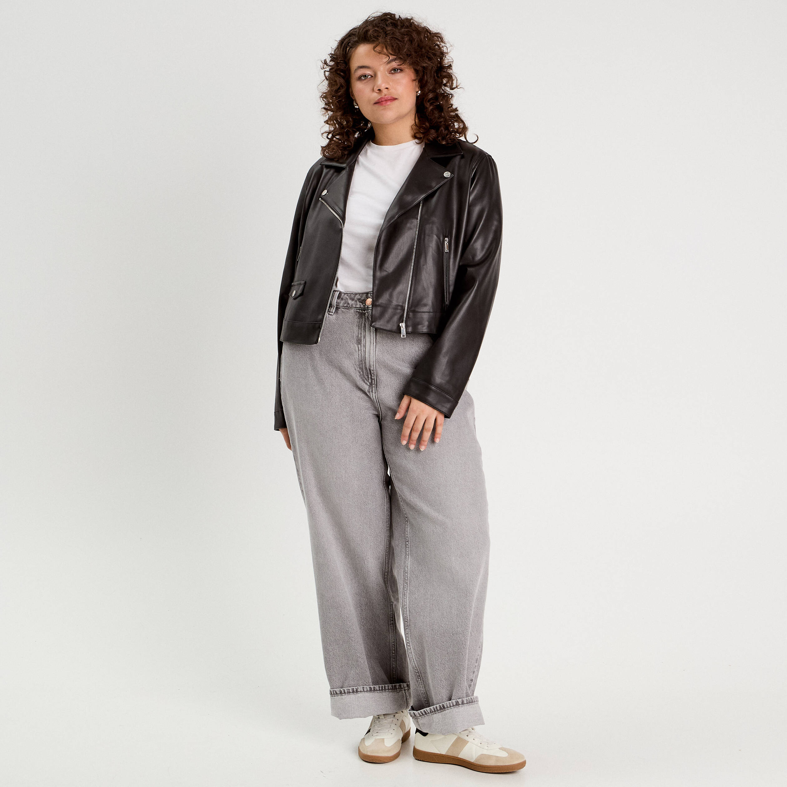 Veste biker simili cuir noir femme Vibs