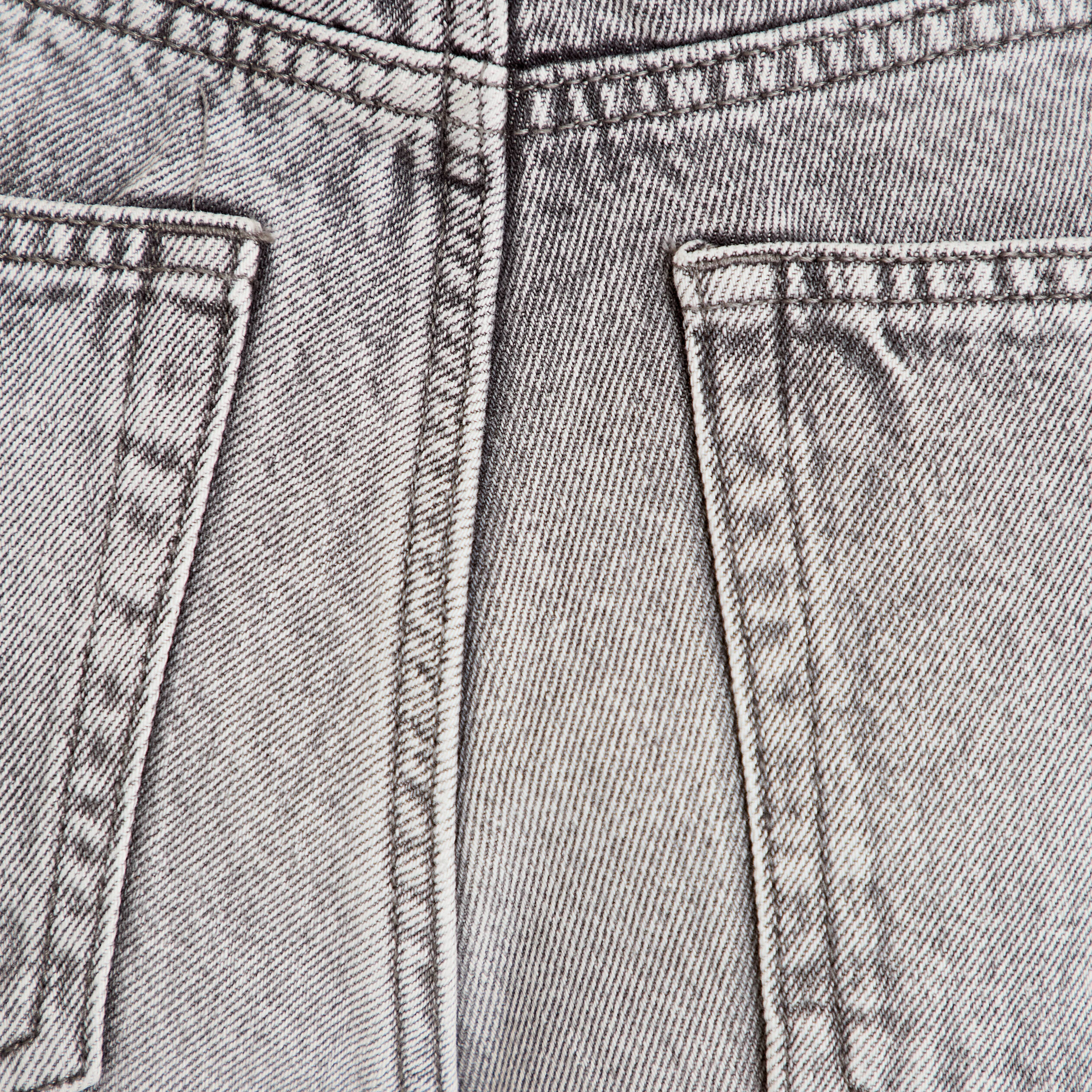 Jean wide leg taille haute Petite denim gris femme