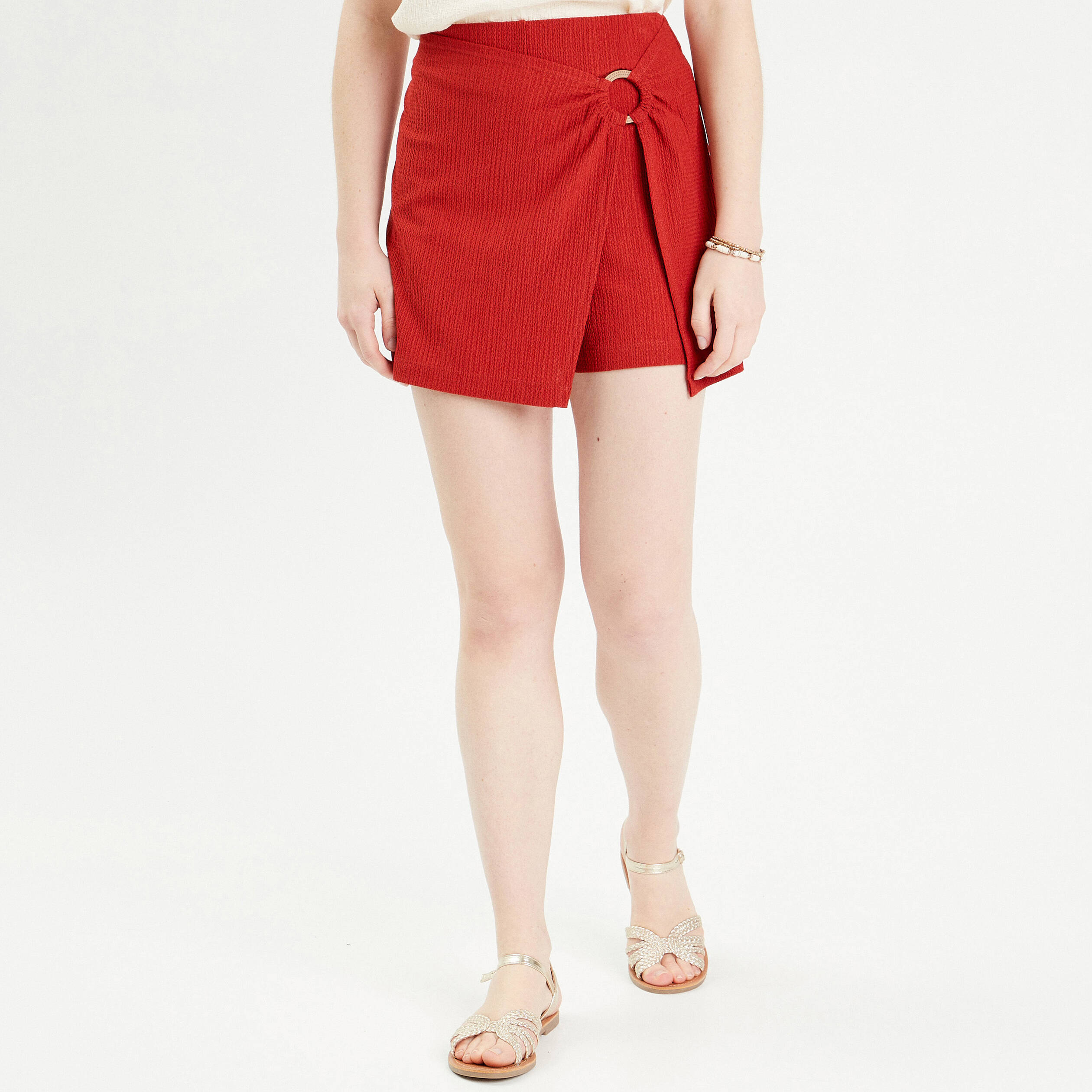 jupe short evasee vieux rose femme Jupe-short évasée vieux rose femme