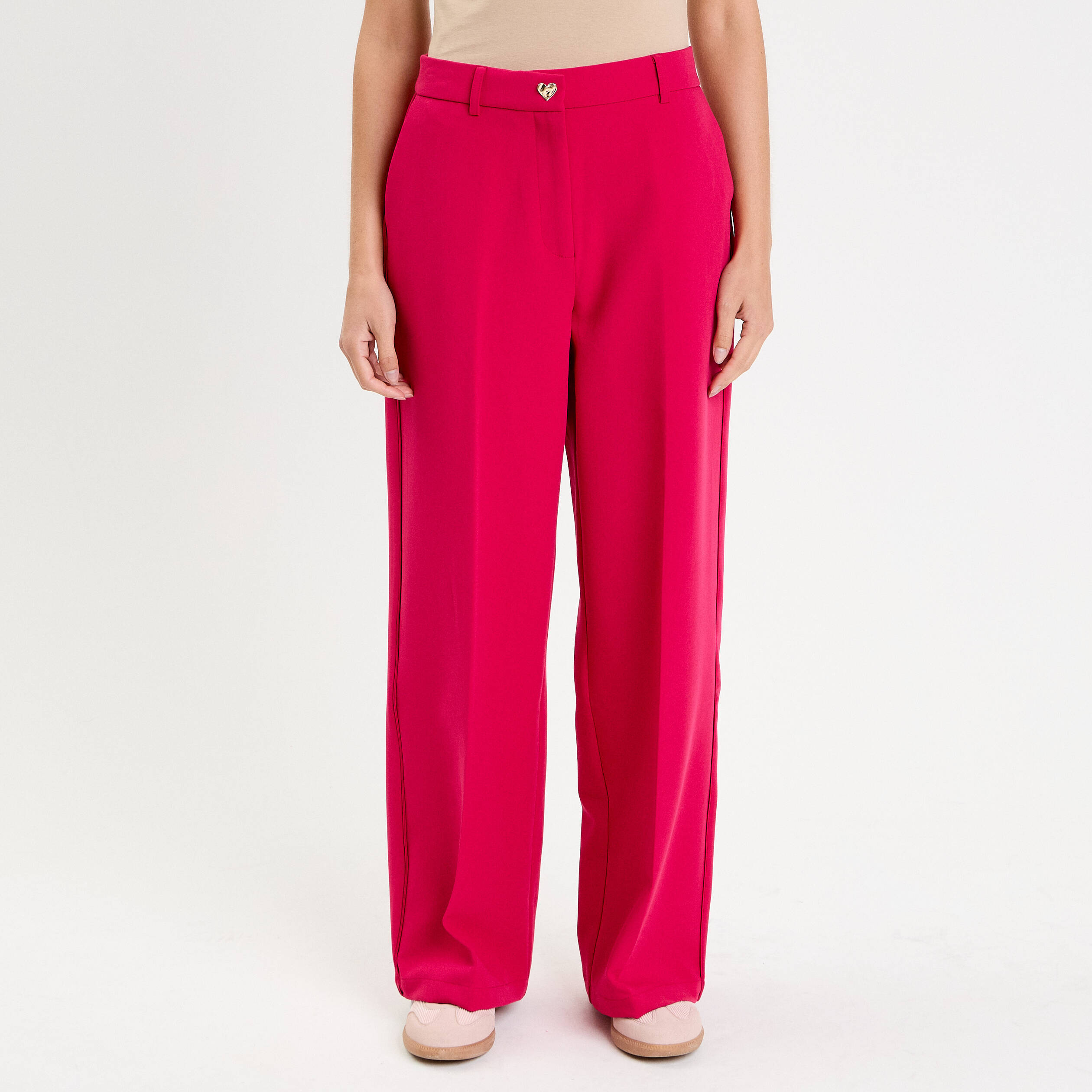 Pantalon évasé Rouge Taille 14 PrettyLittleThing - Occasion Très Bon état