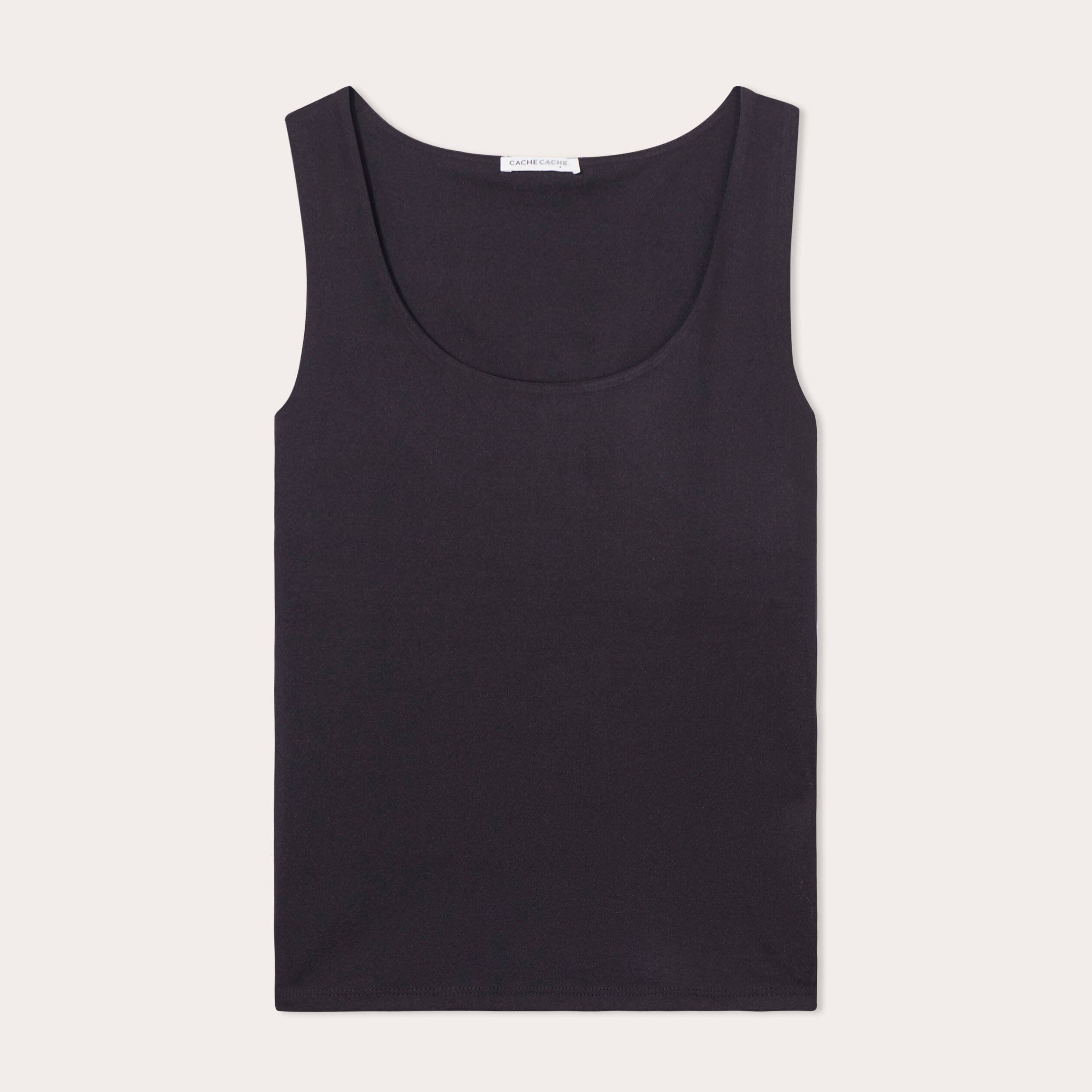 debardeur effet seconde peau noir femme Débardeur effet seconde peau noir femme