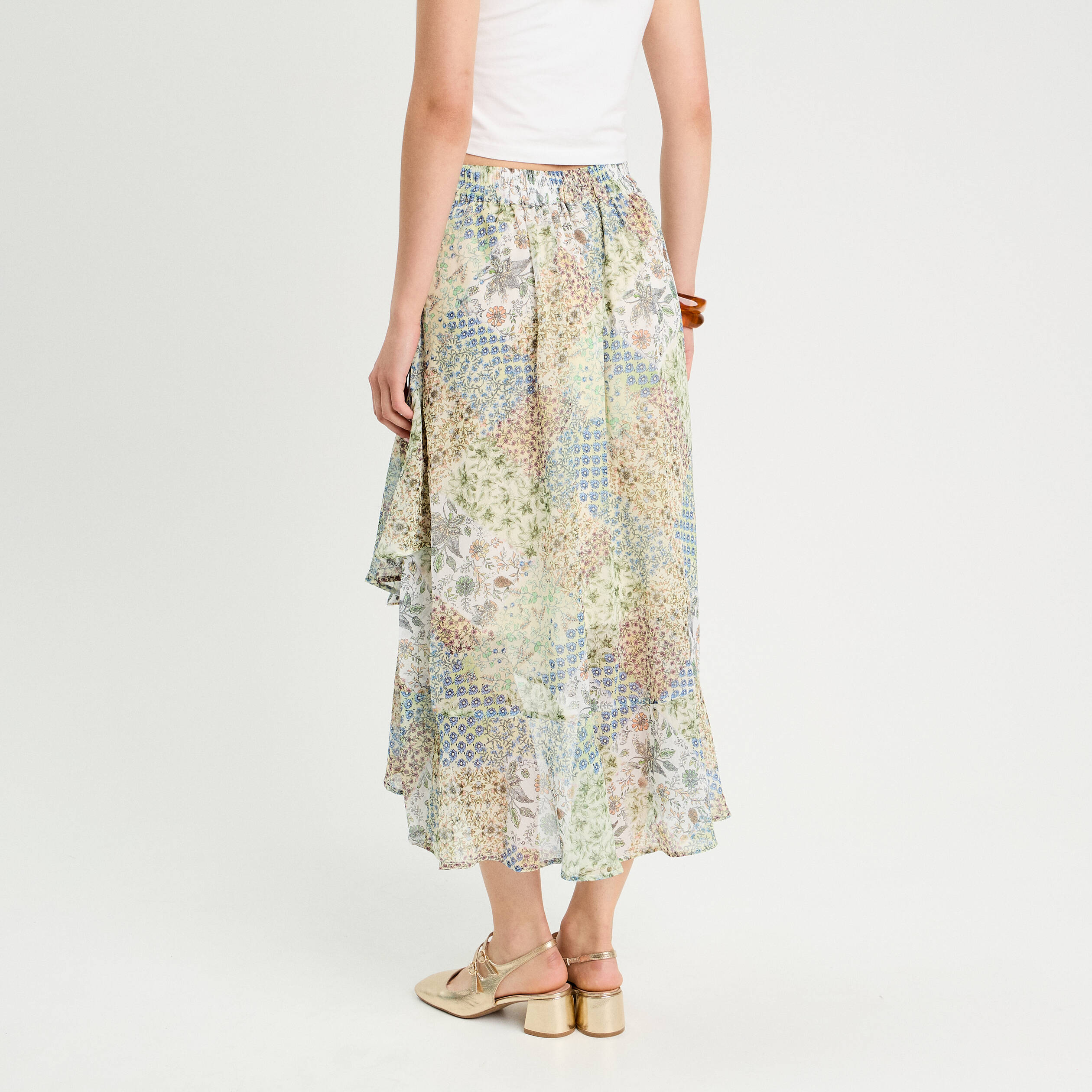 jupe longue evasee blanc femme Jupe longue évasée blanc femme