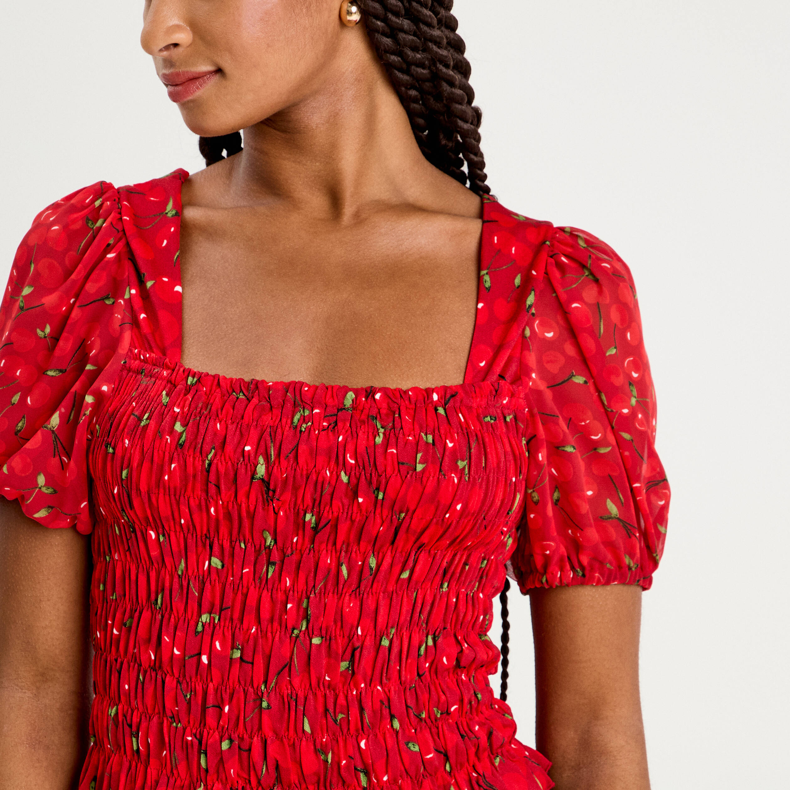blouse manches courtes smockee blanc femme Blouse manches courtes smockée blanc femme