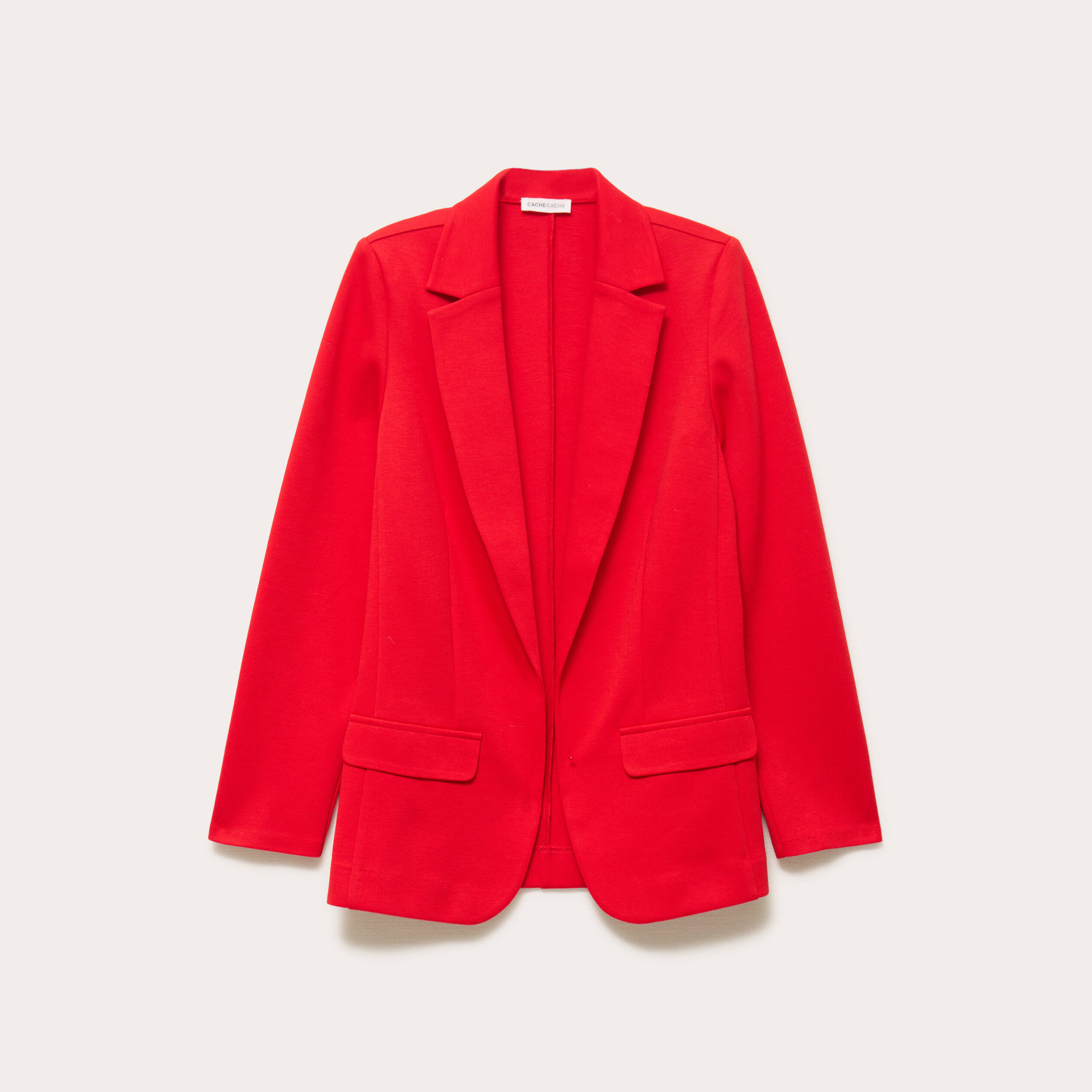 Veste blazer cintr&eacute;e rouge femme