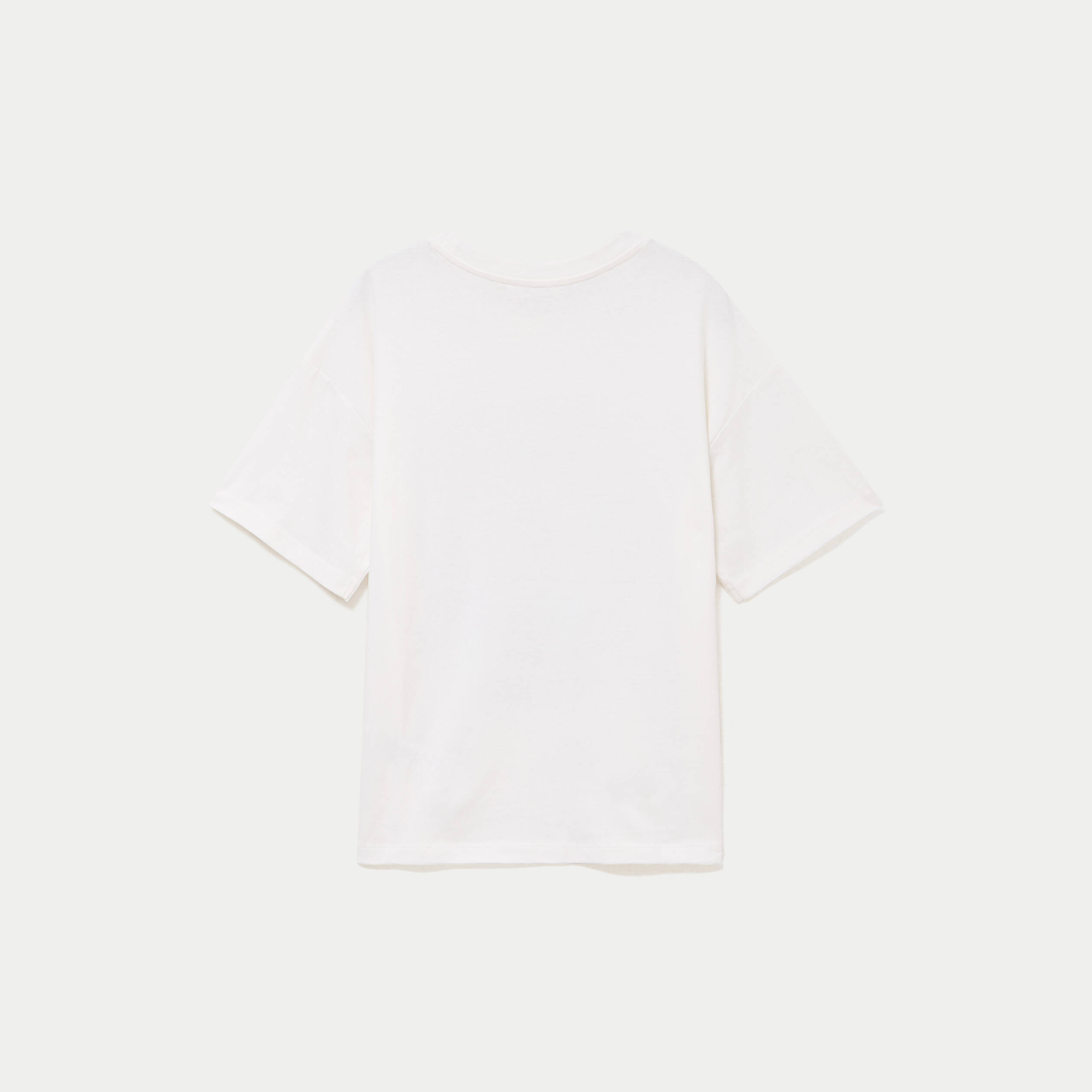T-shirt oversize manches longues ecru femme