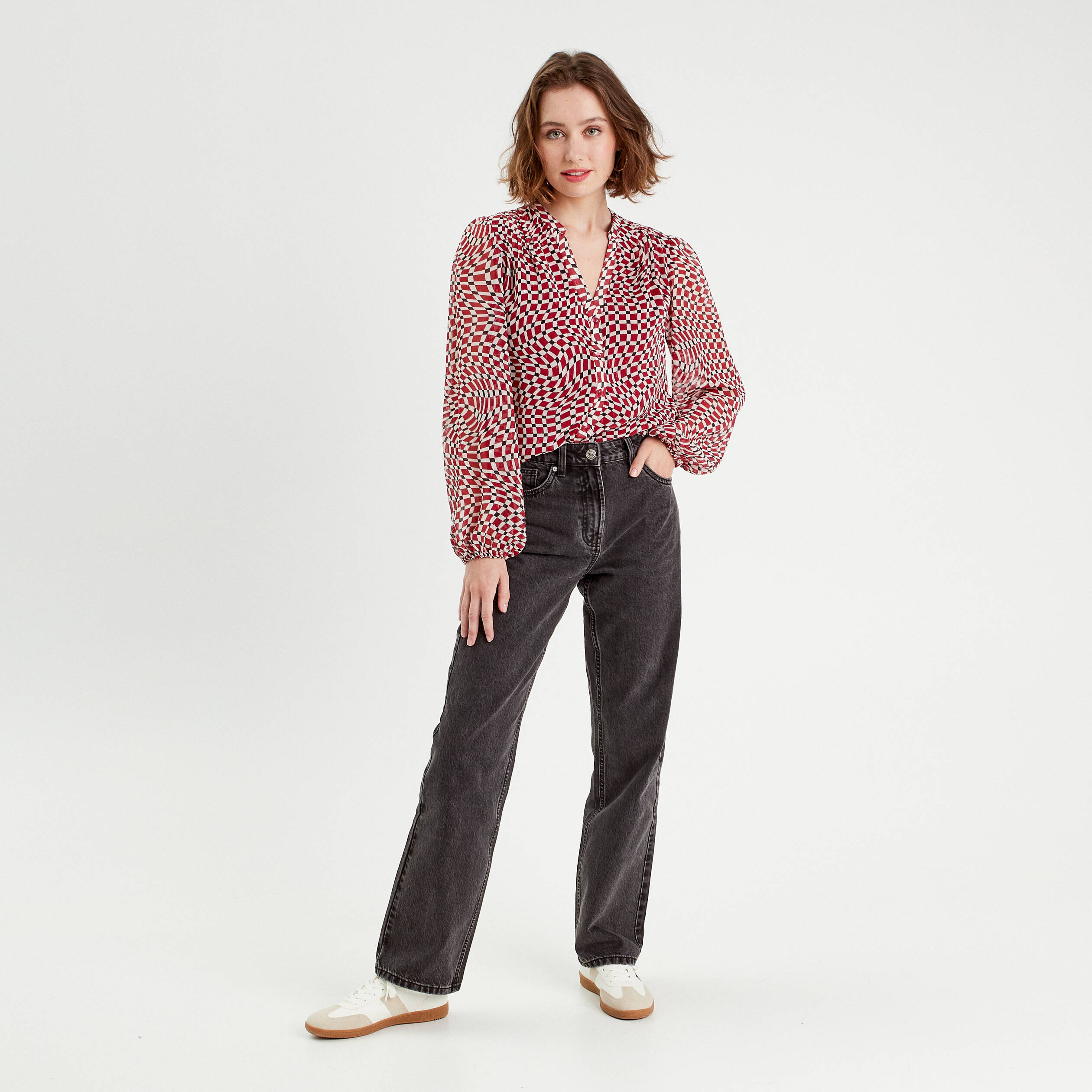 blouse manches longues rouge femme Blouse manches longues rouge femme