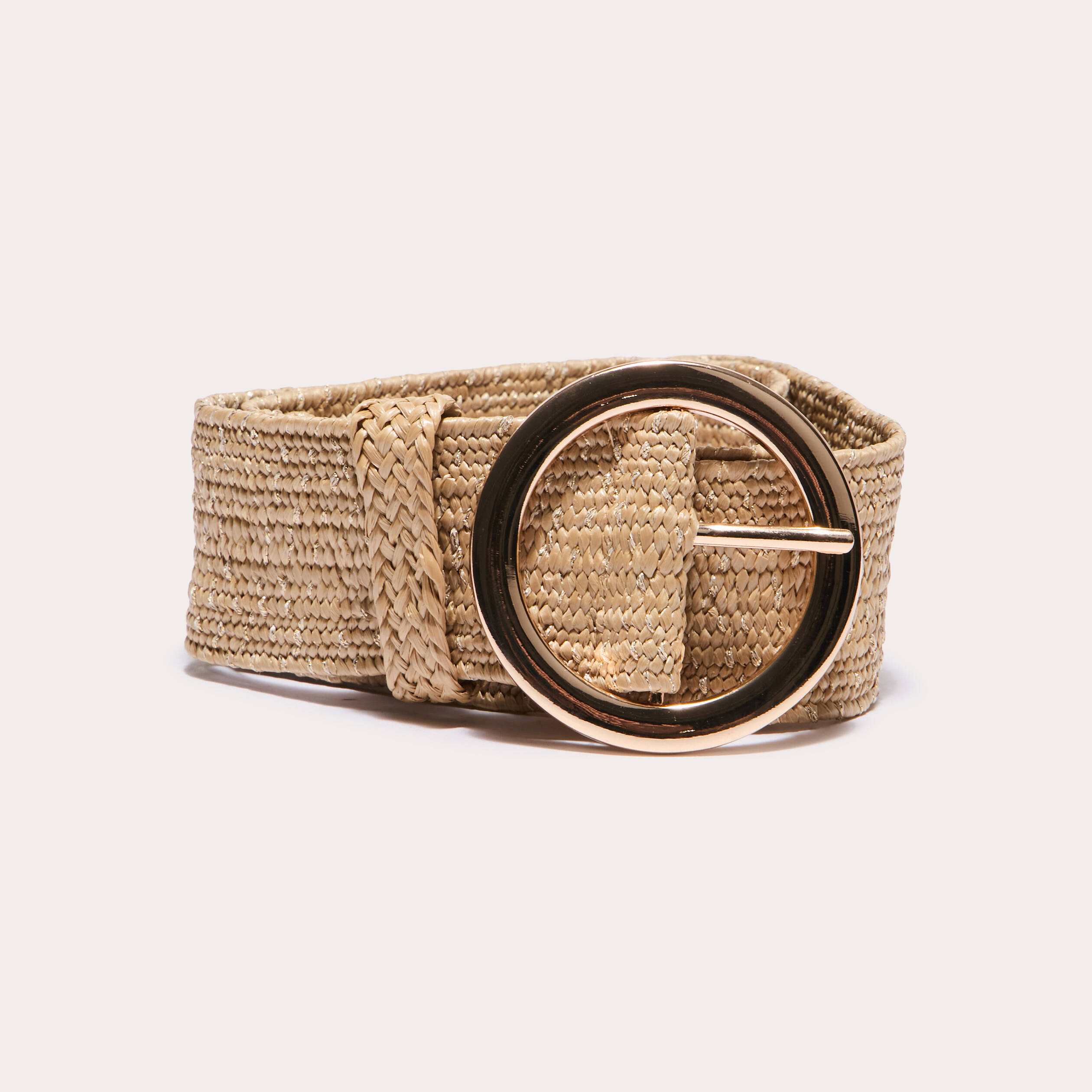 Ceinture Femme élastique Tartan Beige Enzo Finoli - Largeur 4cm, Made In Italy, Neuf