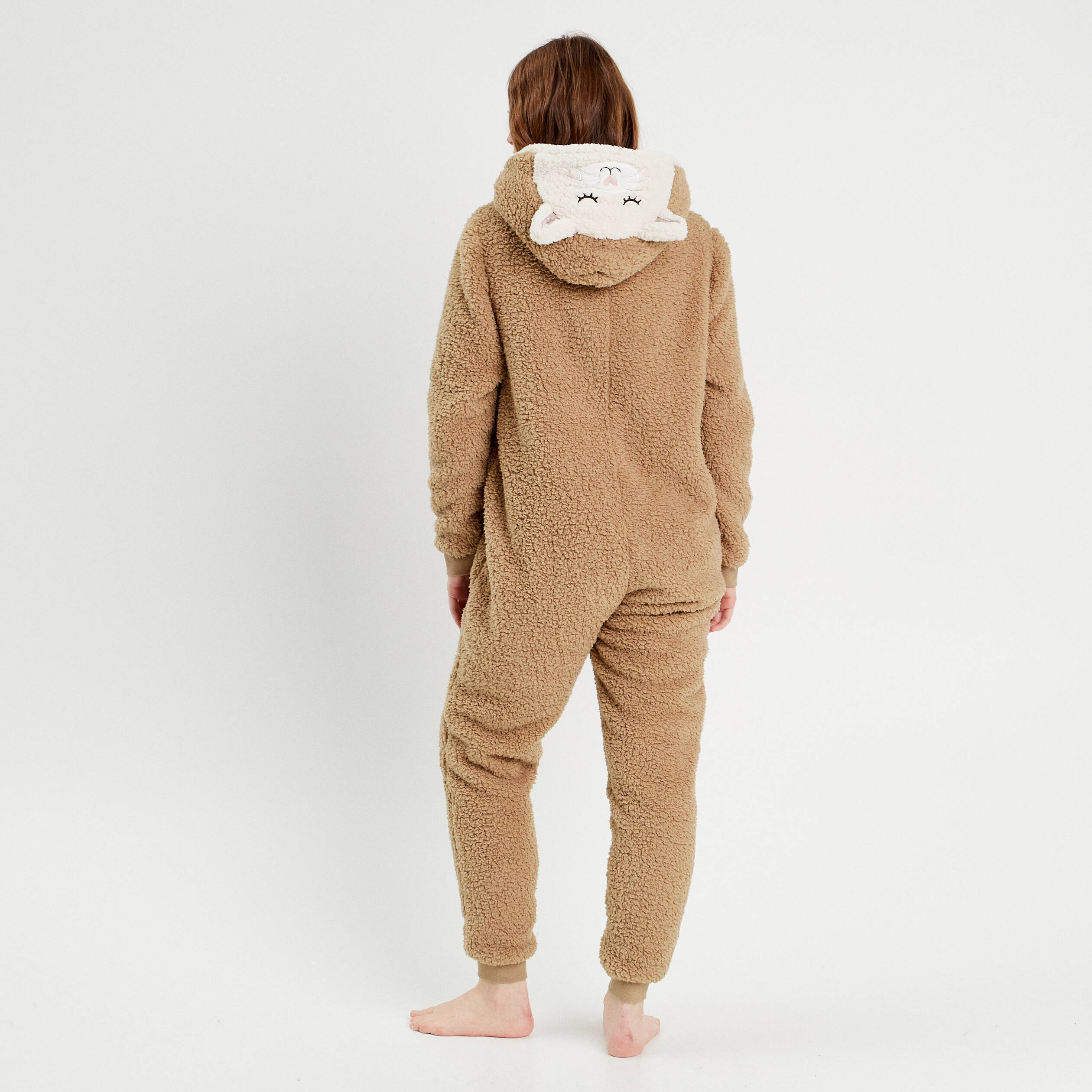 Combinaison pyjama capuche sable femme