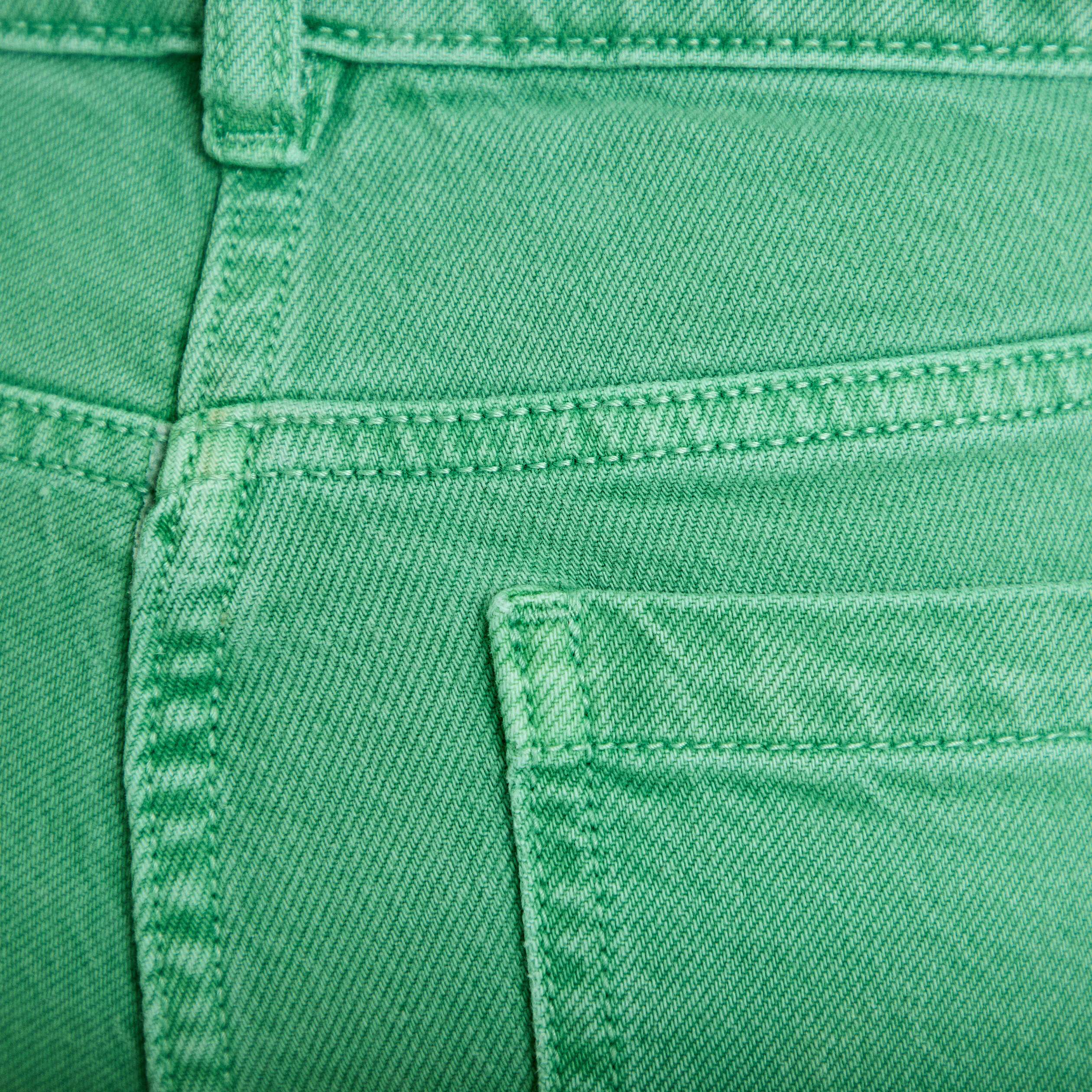 Jean wide leg cropped taille haute vert femme