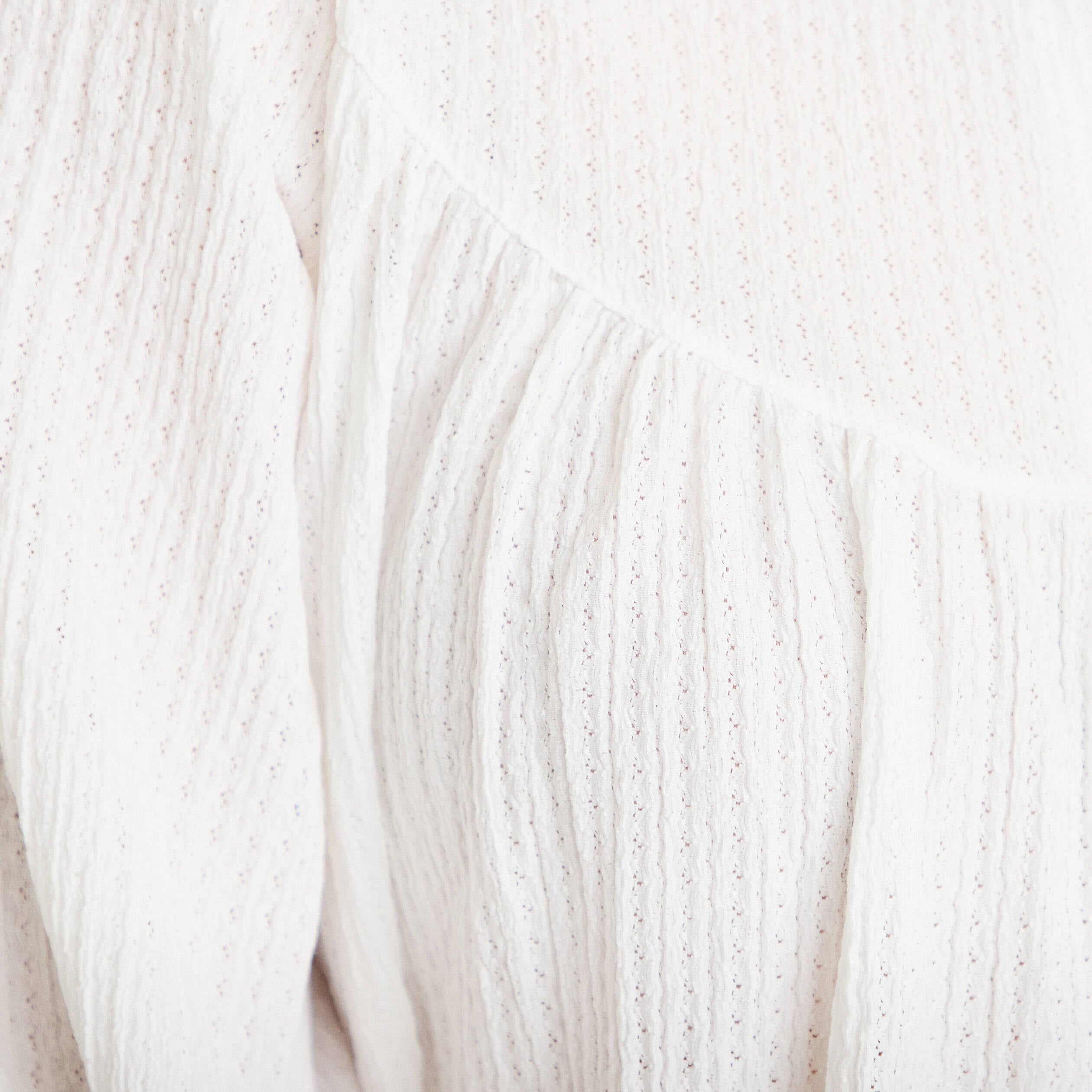 Blouse manches longues broderie ecru femme