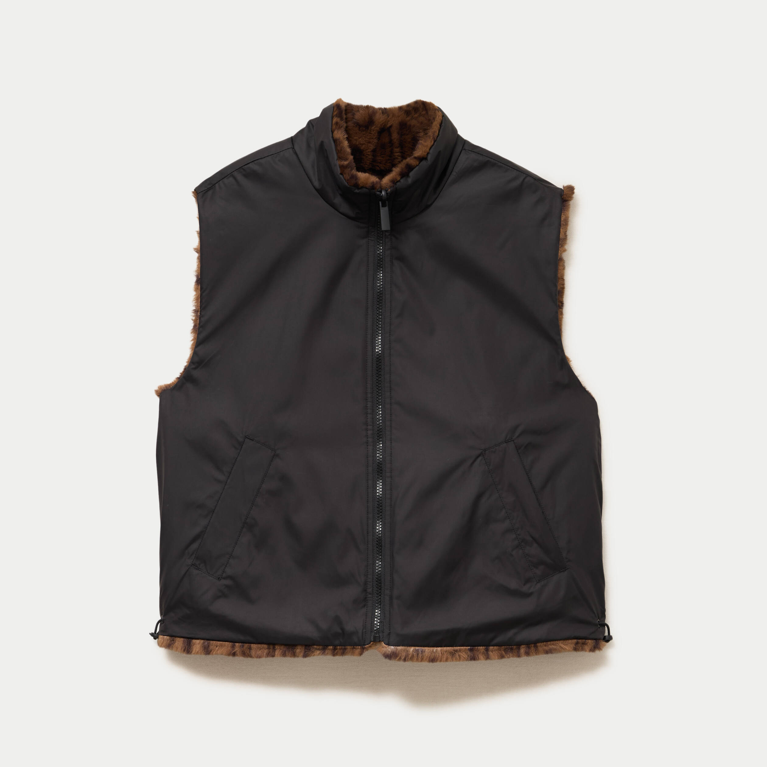 Veste r&eacute;versible sans manches noir femme
