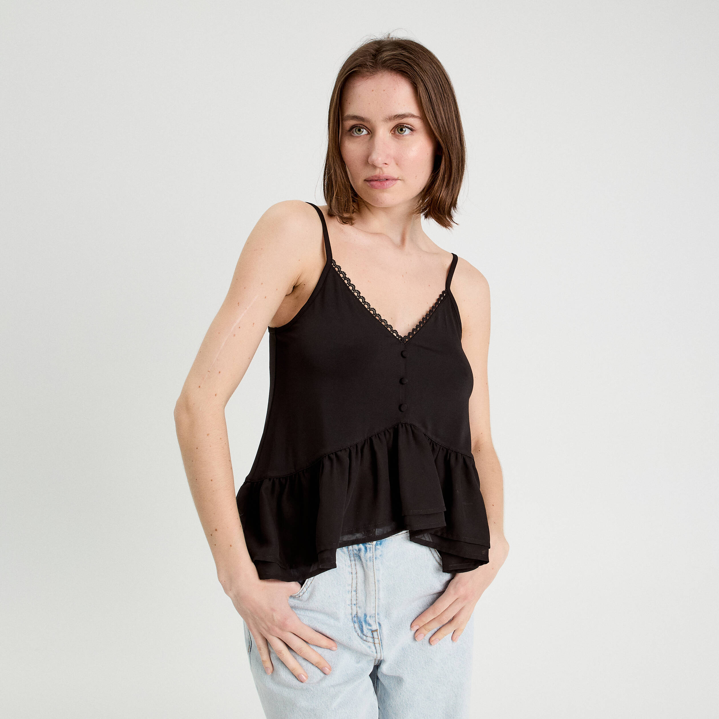 debardeur bretelles fines noir femme Débardeur bretelles fines noir femme