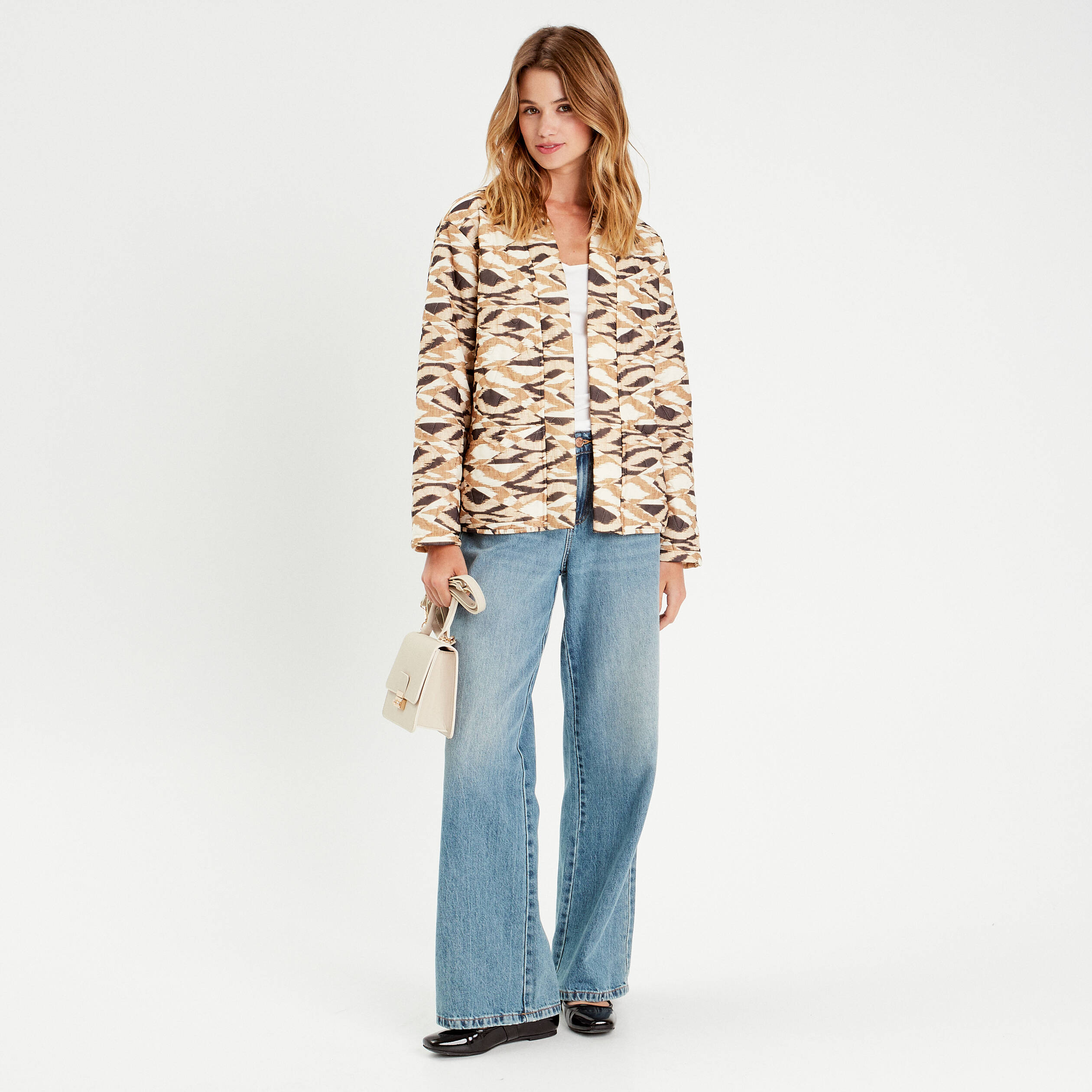 Veste matelass&eacute;e blanc femme