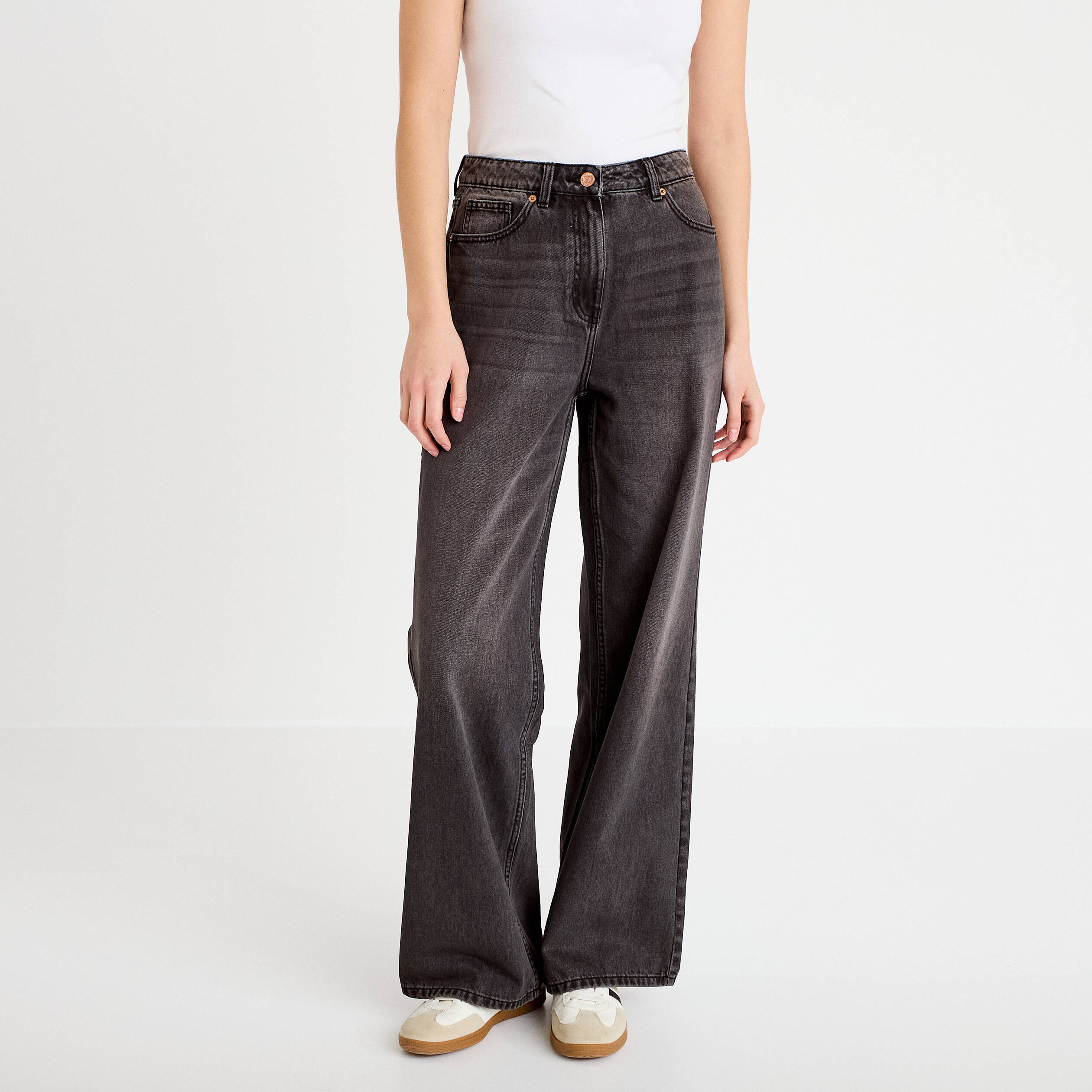 cache cache pantalon mom femme taille haute