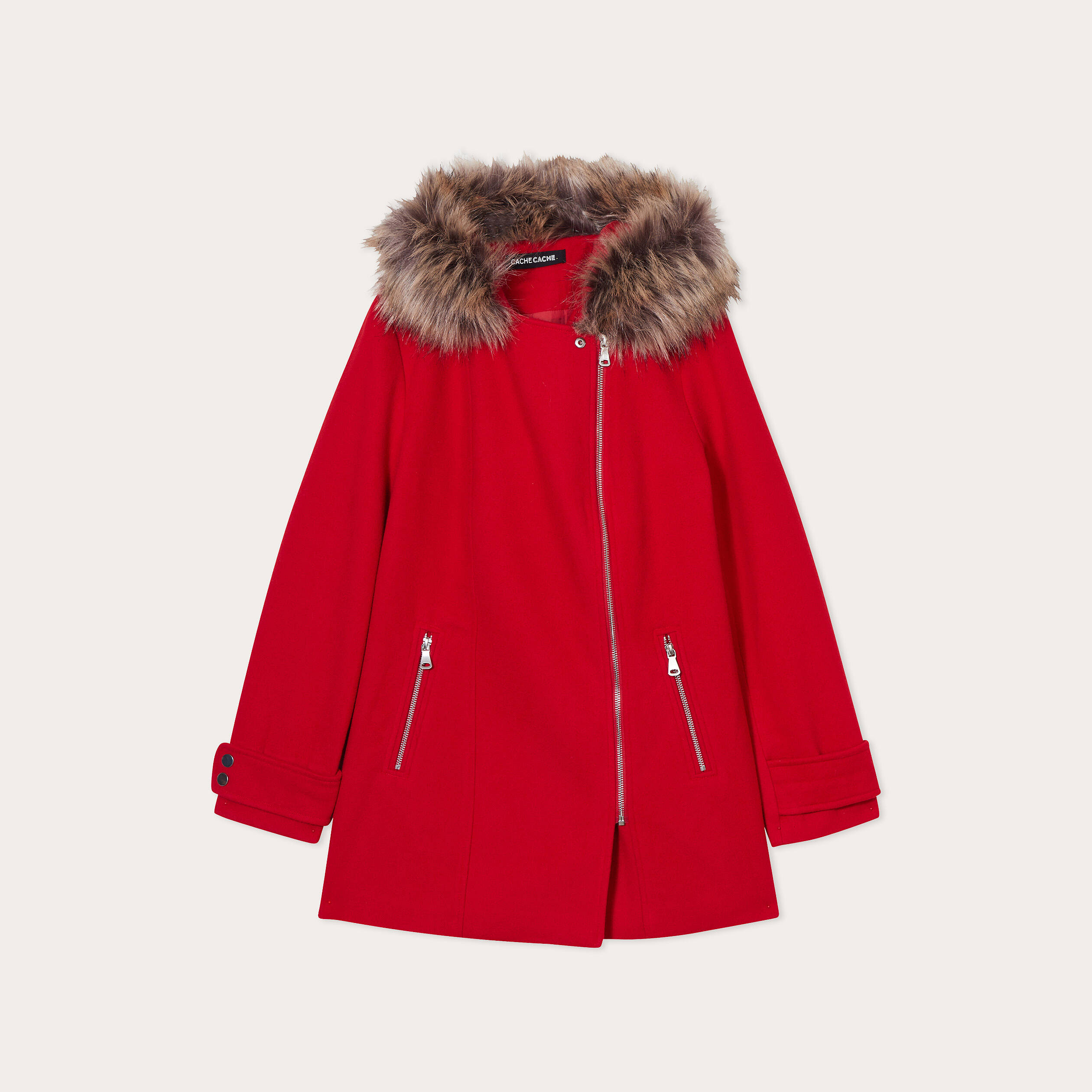Manteau rouge capuche femme deals