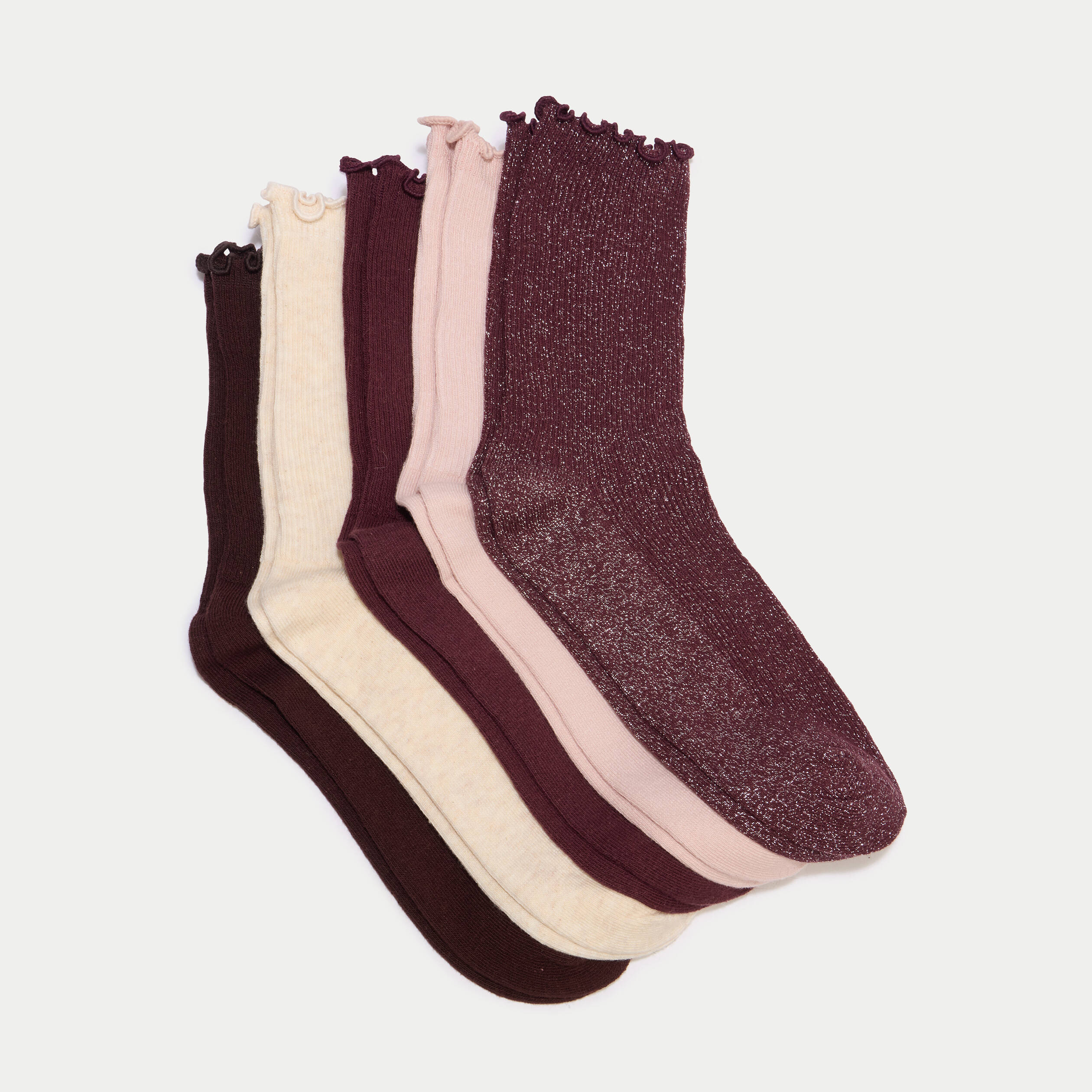 Lot de paires de chaussettes violet fonc&eacute; femme