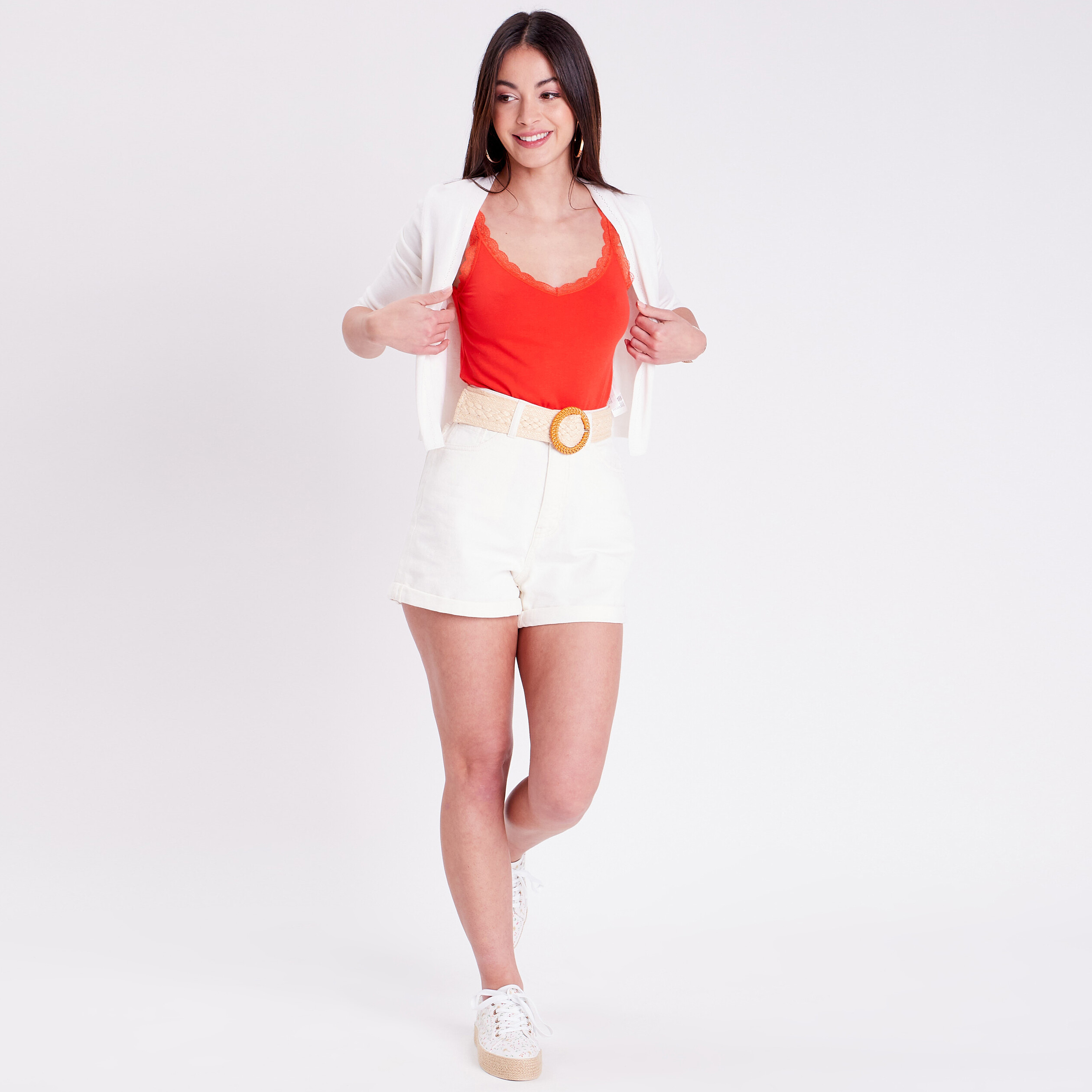 gilet court ouvert blanc femme Gilet court ouvert blanc femme