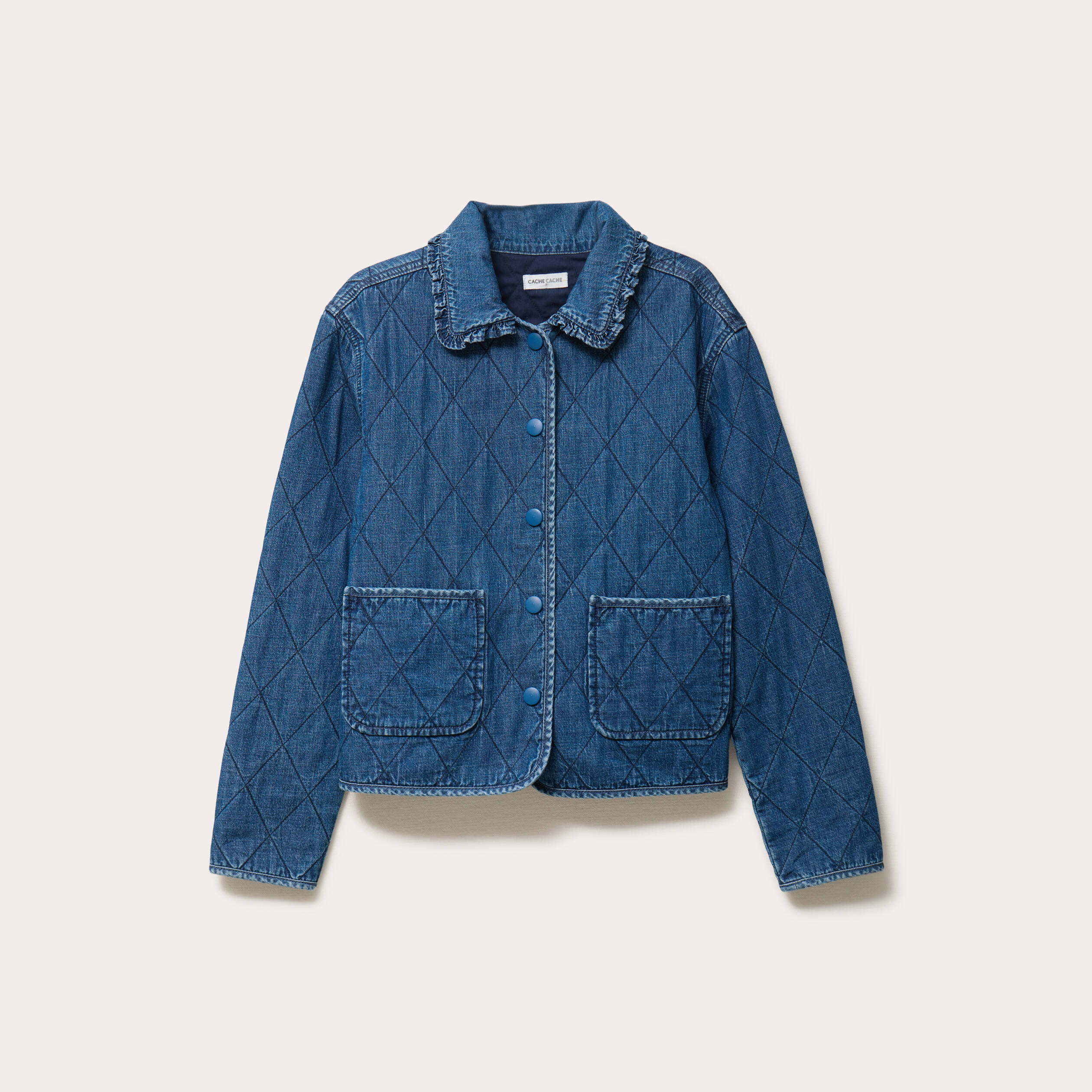 Veste en jean manches longues denim stone femme