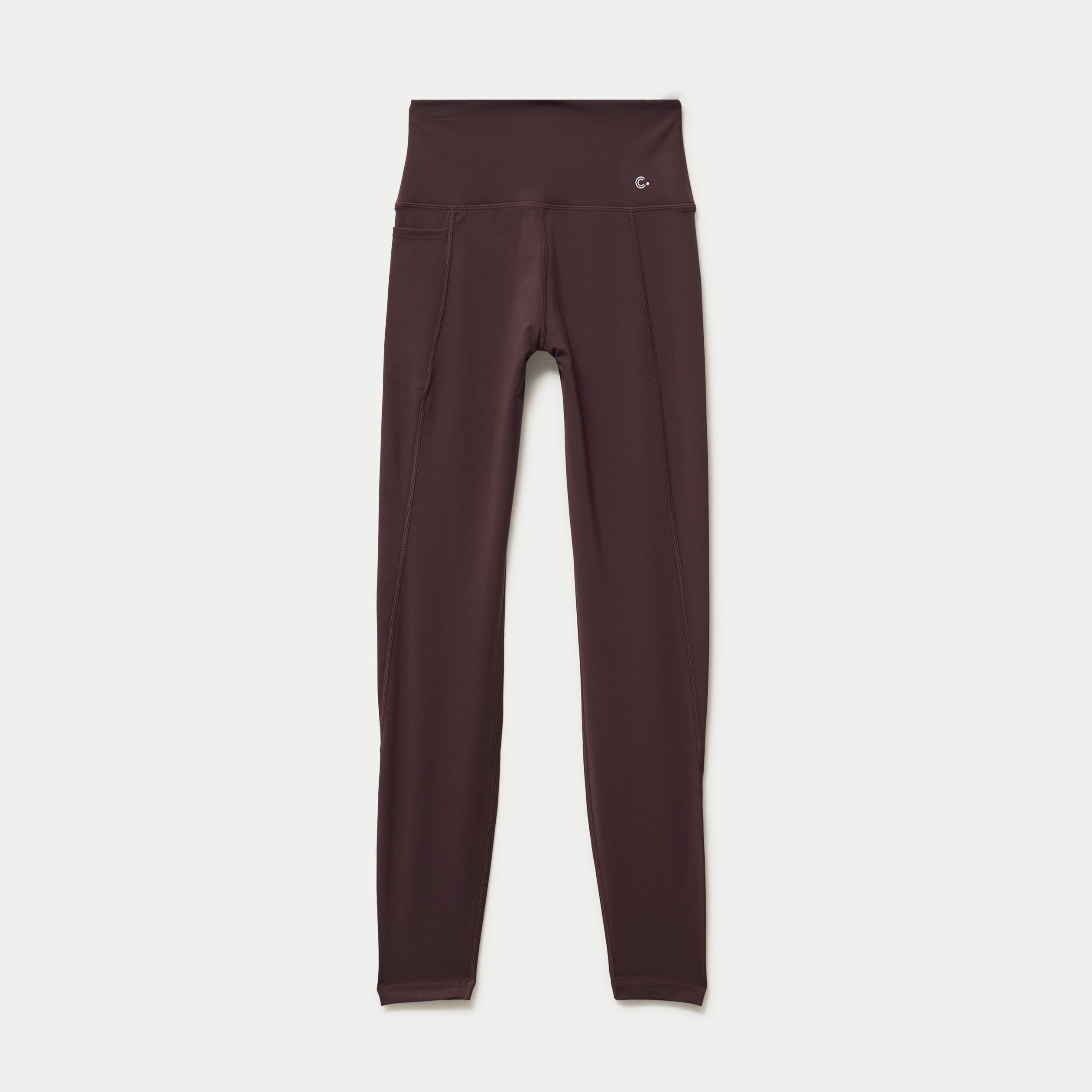 Leggings taille haute marron fonc&eacute; femme