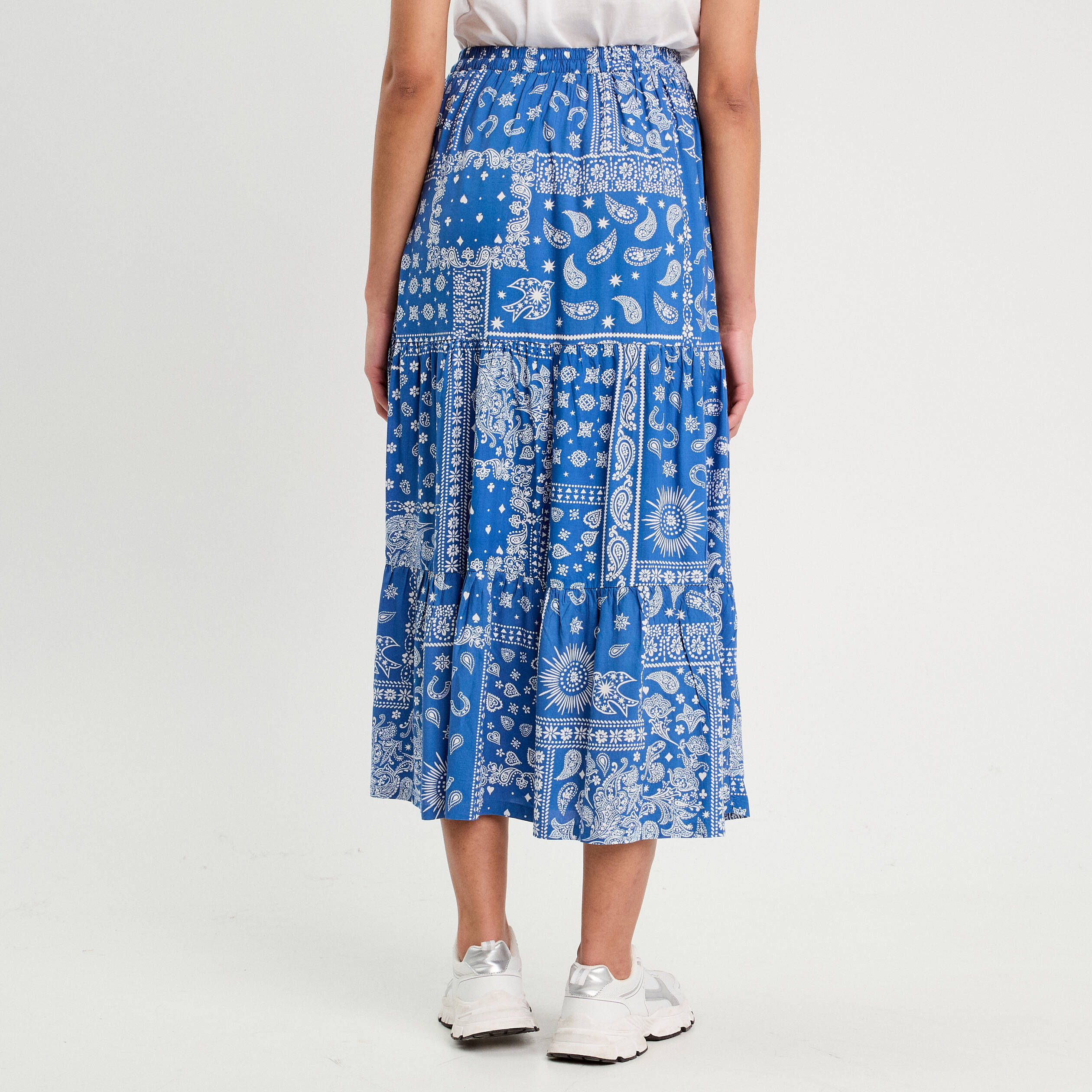 jupe longue fluide bleu femme Jupe longue fluide bleu femme