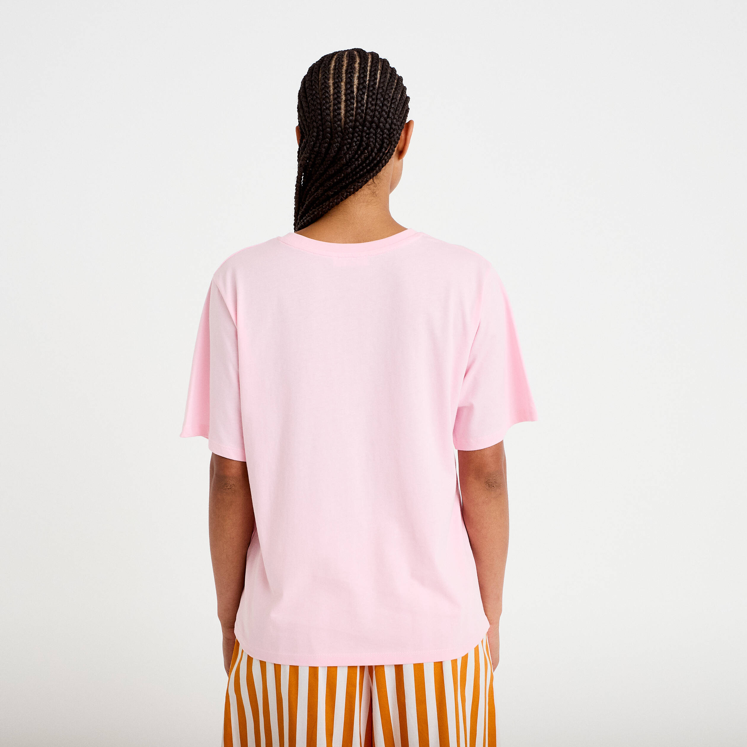 T-shirt oversize manches courtes rose clair femme