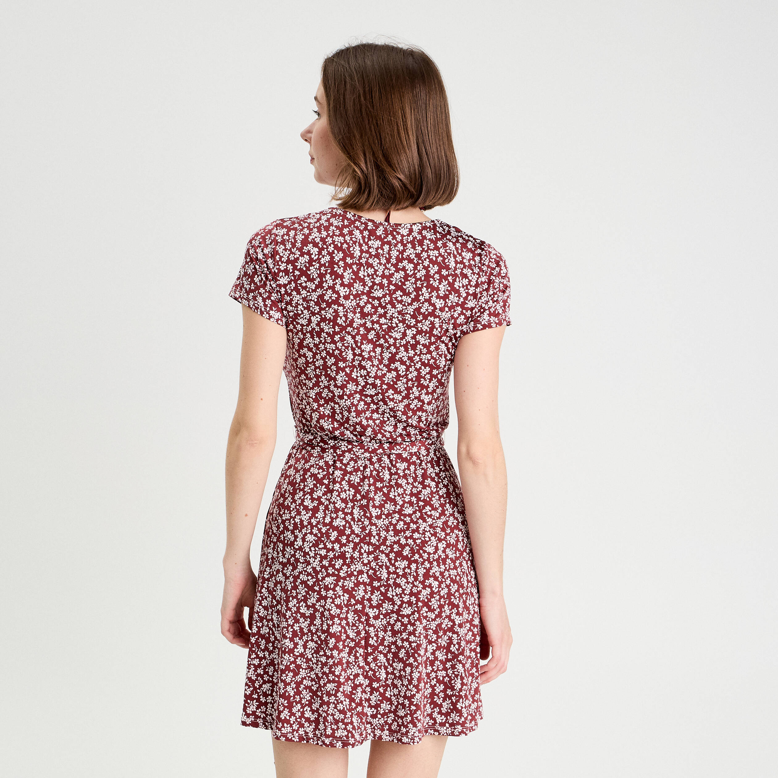 robe evasee boutonnee marron cognac femme Robe évasée boutonnée marron cognac femme