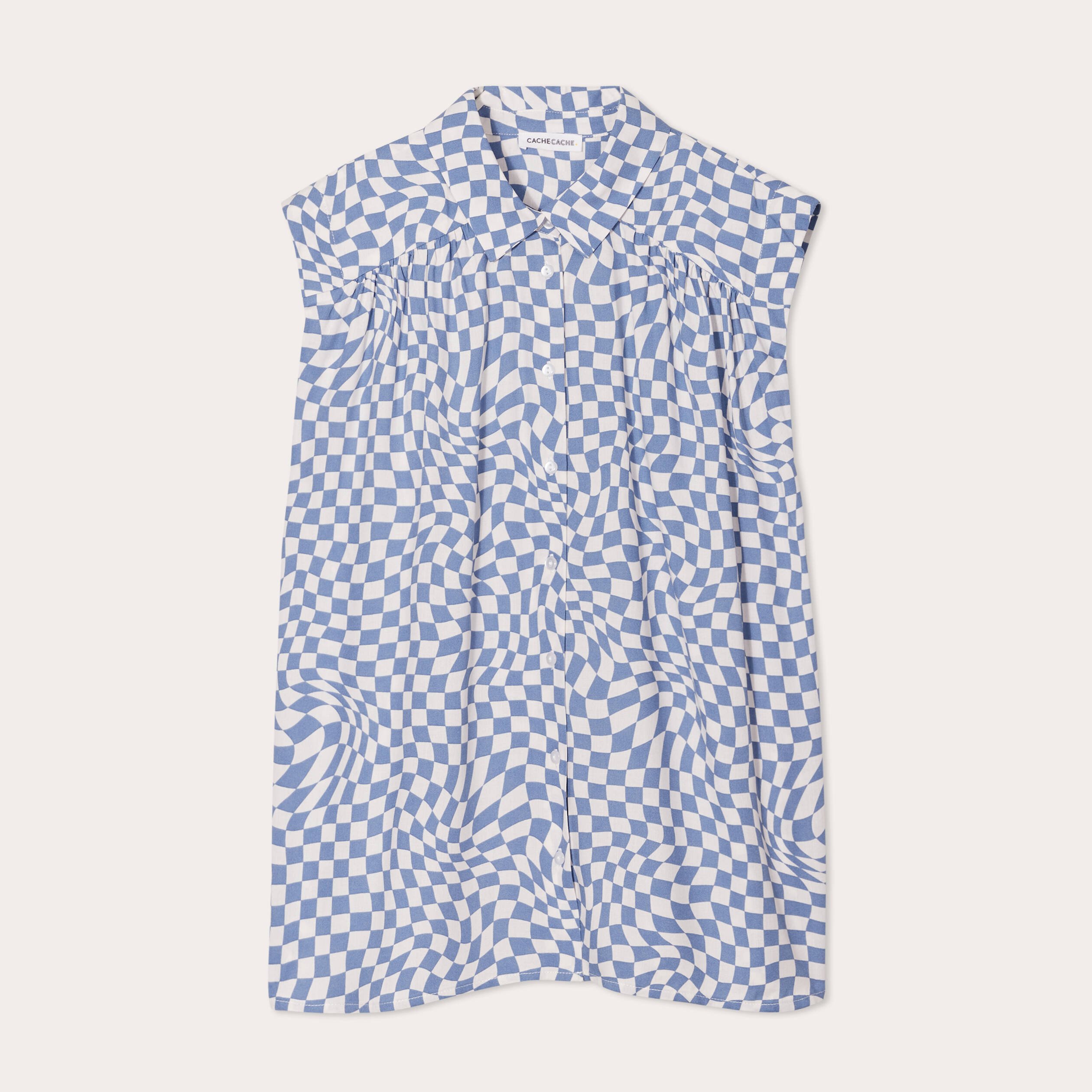 chemise sans manches bleu femme Chemise sans manches bleu femme