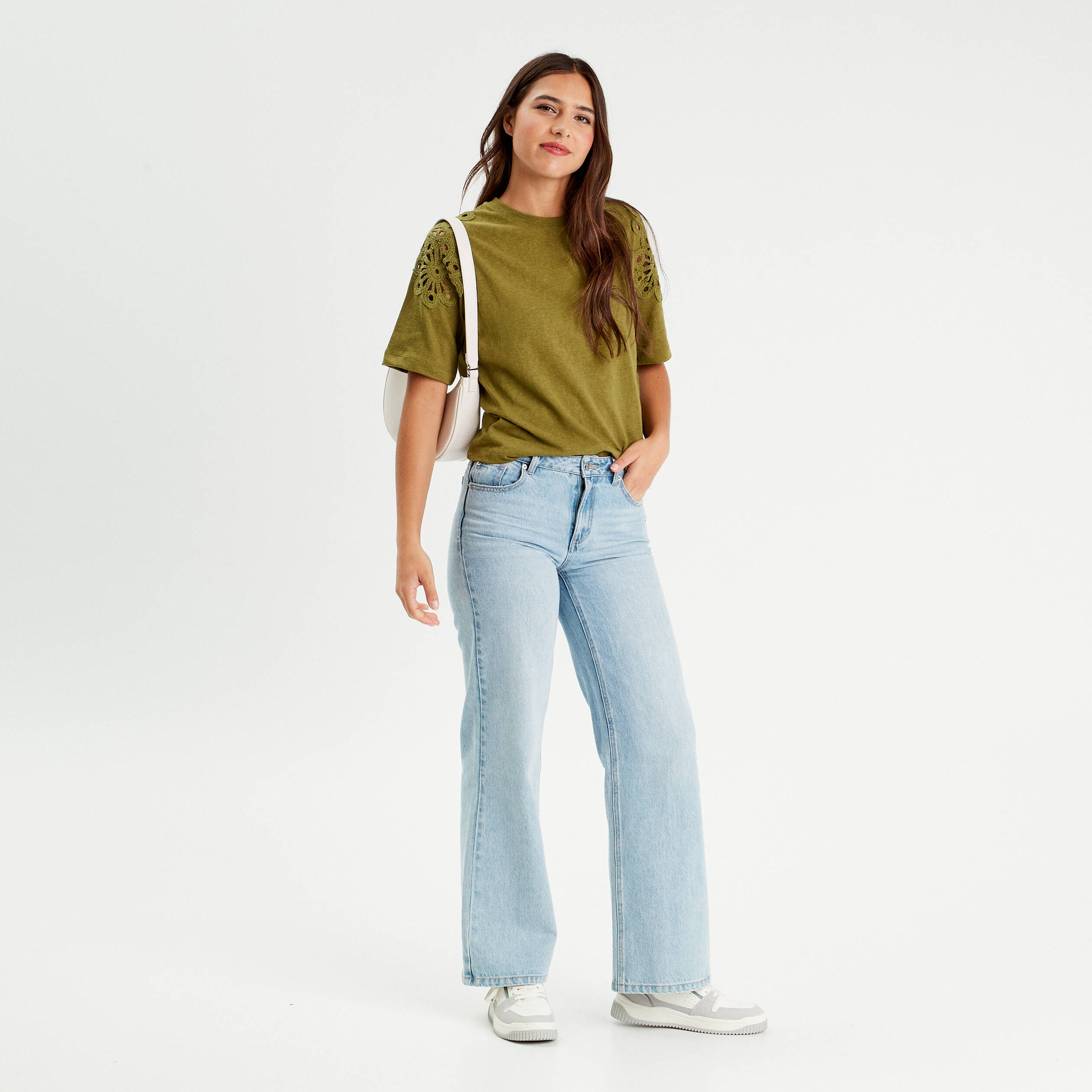 t shirt manches courtes vert olive femme T-shirt manches courtes vert olive femme