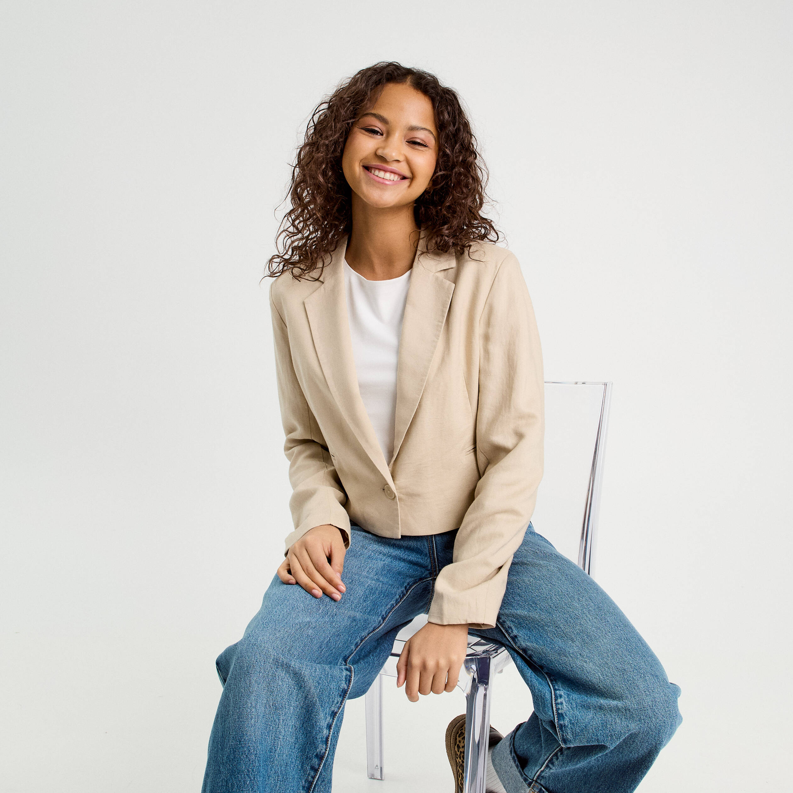 Veste esprit blazer beige femme